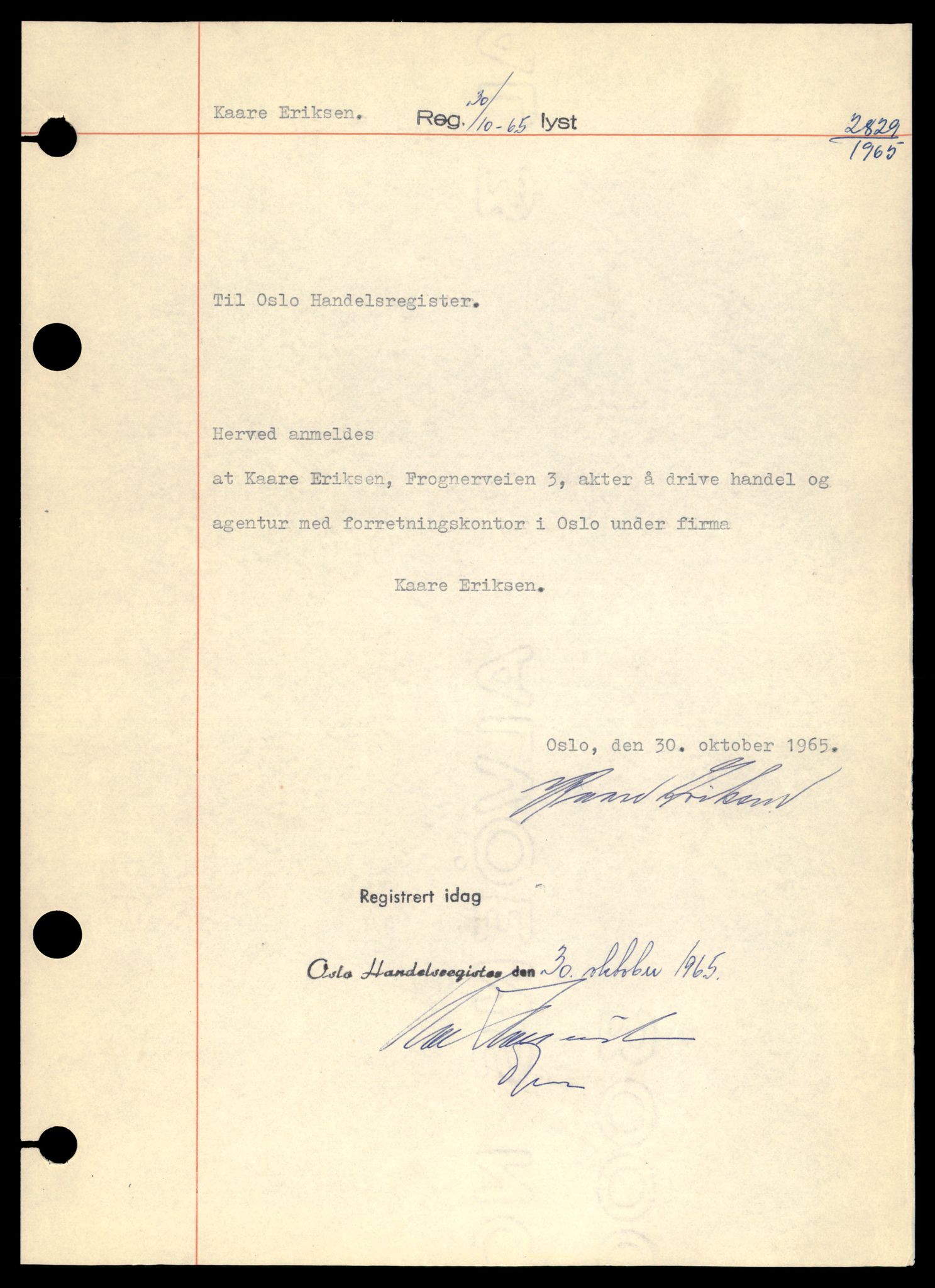 Oslo byfogd, Handelsregisteret, AV/SAT-A-10867/G/Gb/Gba/L0022: Enkeltmannsforetak, Ka-Kjek, 1944-1990