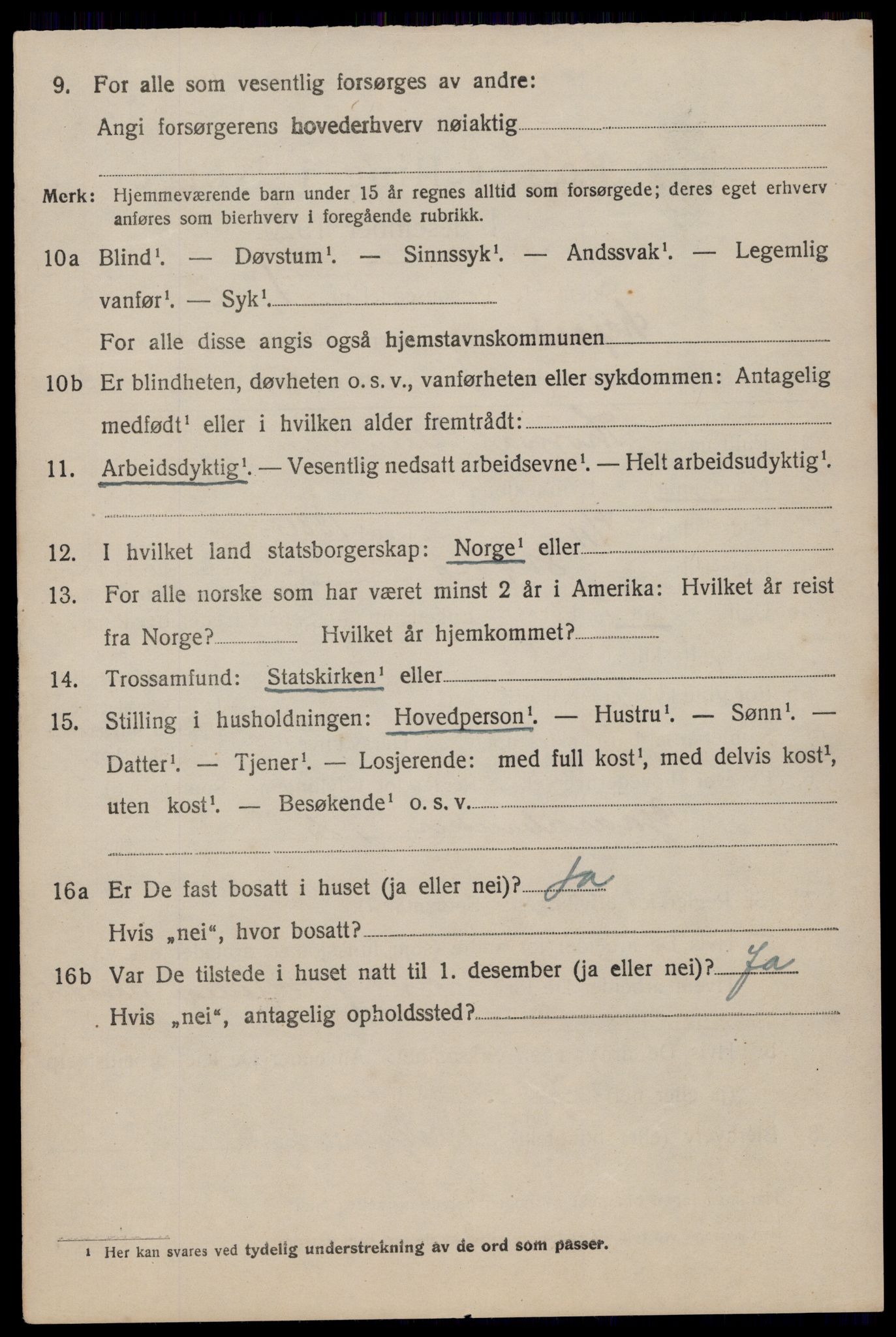 SAST, 1920 census for Skjold, 1920, p. 3161