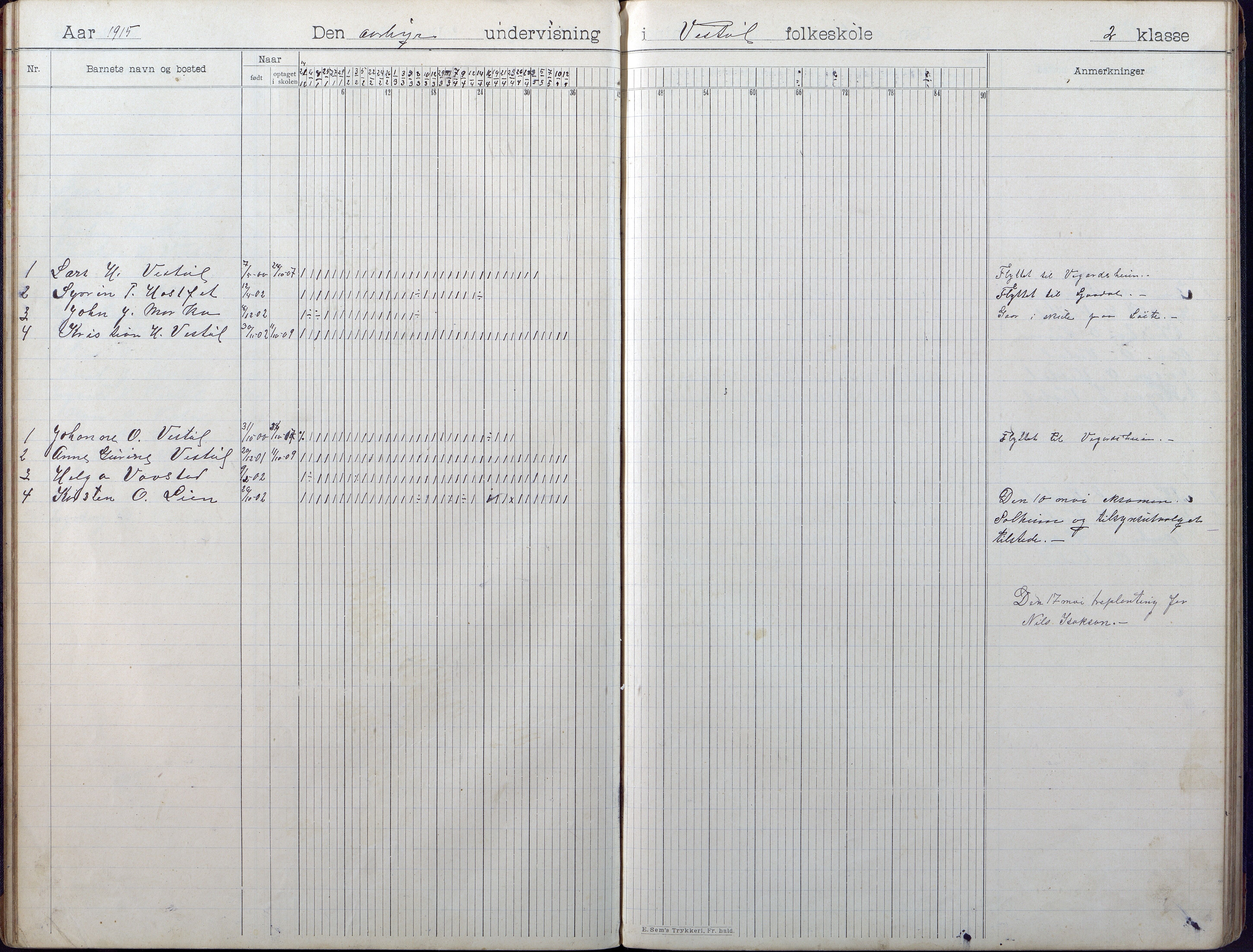 Gjerstad Kommune, Vestøl-Ljaadal-Trydal-Løite, AAKS/KA0911-550e/F01/L0002: Dagbok Vestøl skole, 1902-1926