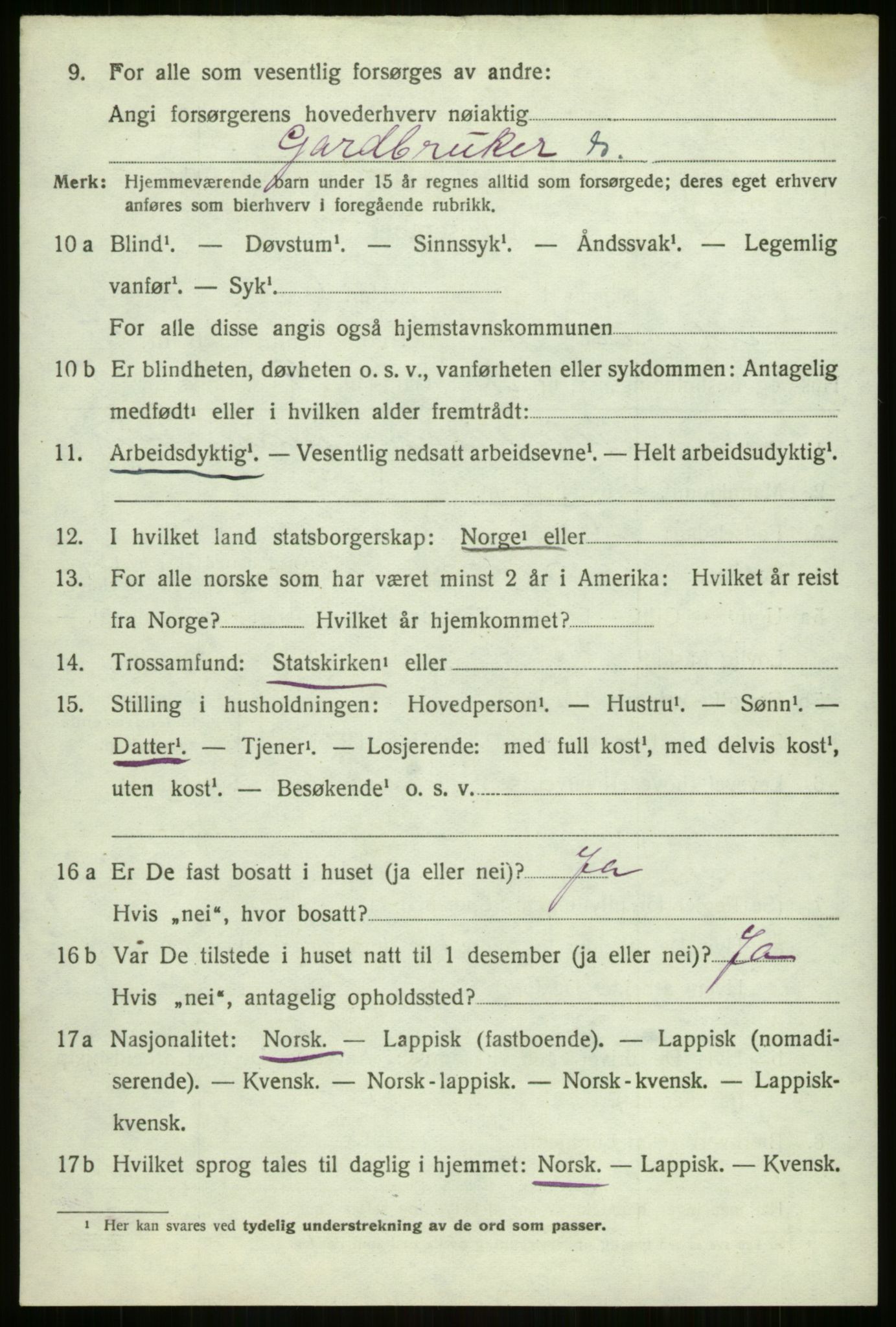 SATØ, 1920 census for Malangen, 1920, p. 2286