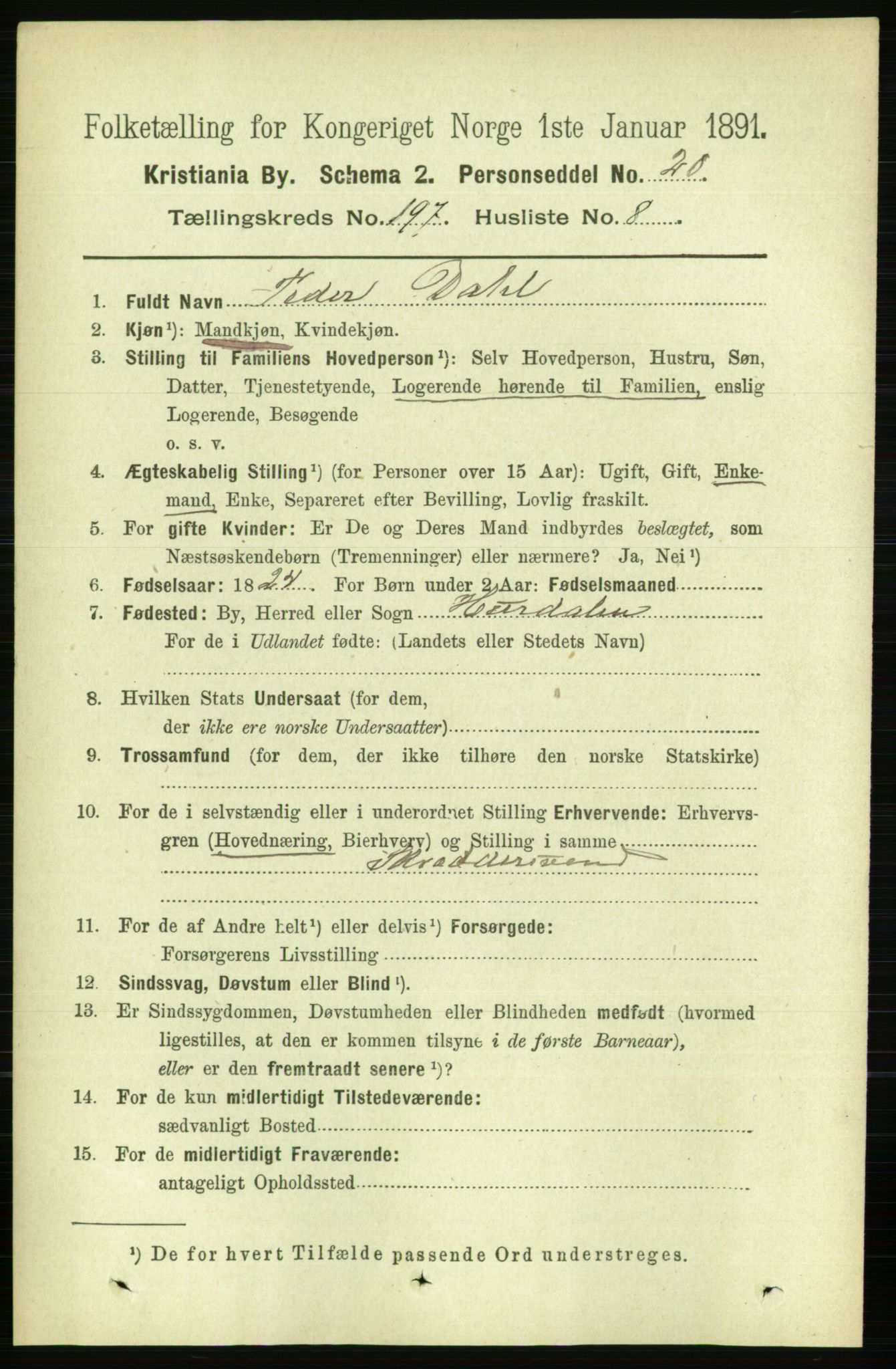 RA, 1891 census for 0301 Kristiania, 1891, p. 118977