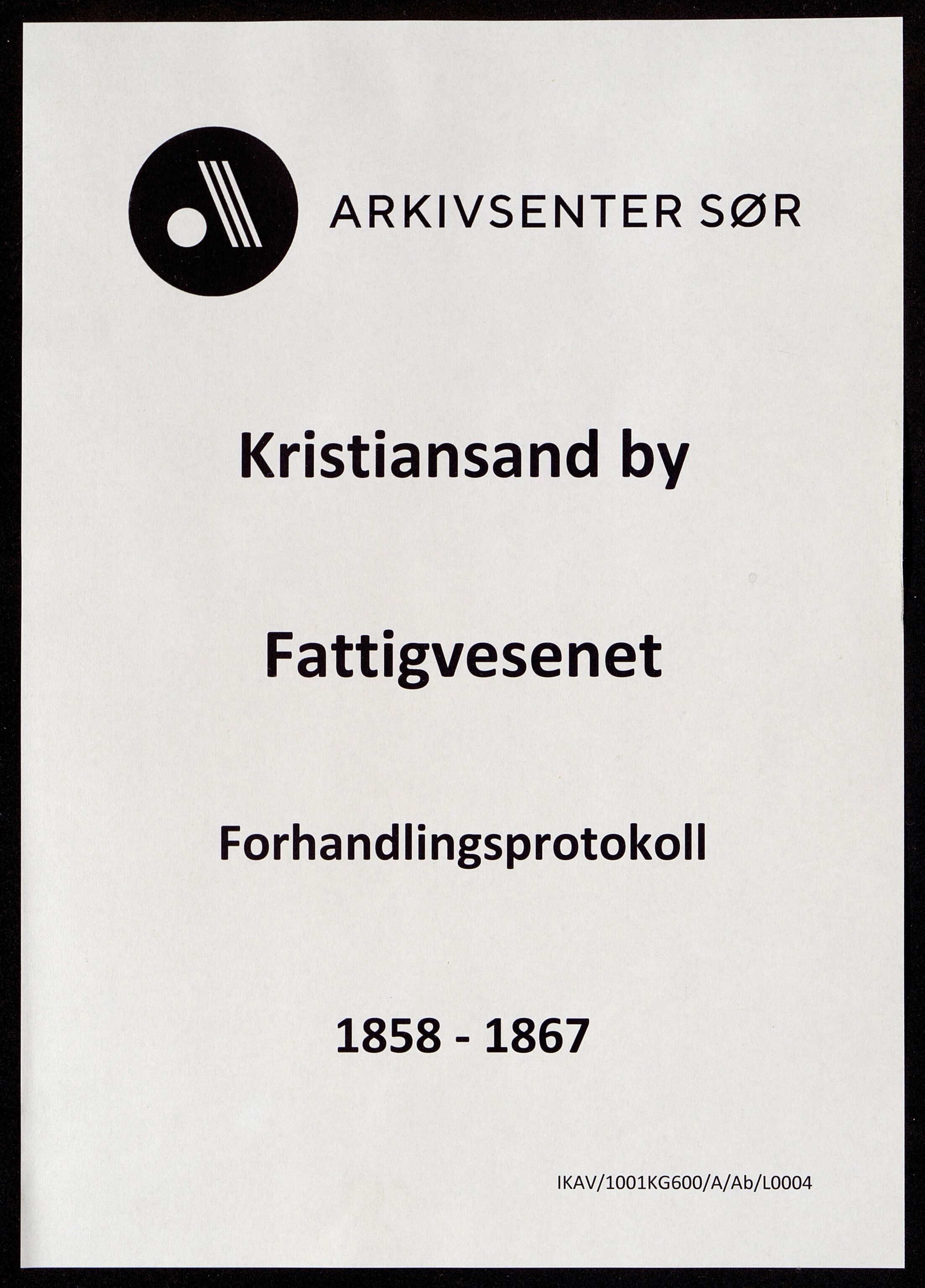 Kristiansand By - Fattigvesenet, ARKSOR/1001KG600/A/Ab/L0004: Forhandlingsprotokoll, fattigkommisjonen (d), 1858-1867