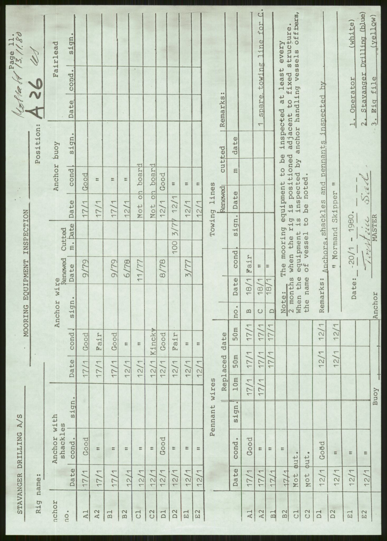 Justisdepartementet, Granskningskommisjonen ved Alexander Kielland-ulykken 27.3.1980, AV/RA-S-1165/D/L0006: A Alexander L. Kielland (Doku.liste + A3-A6, A11-A13, A18-A20-A21, A23, A31 av 31)/Dykkerjournaler, 1980-1981, p. 486
