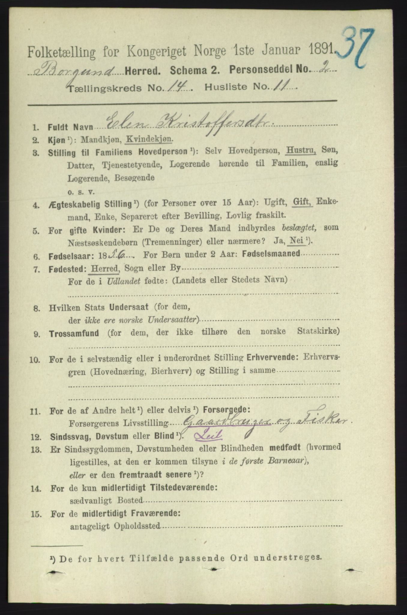 RA, 1891 census for 1531 Borgund, 1891, p. 4171