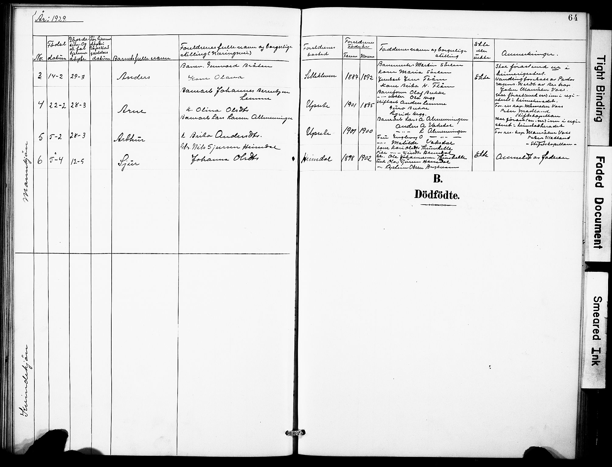 Aurland sokneprestembete, SAB/A-99937/H/Hb/Hbb/L0002: Parish register (copy) no. B 2, 1887-1929, p. 64