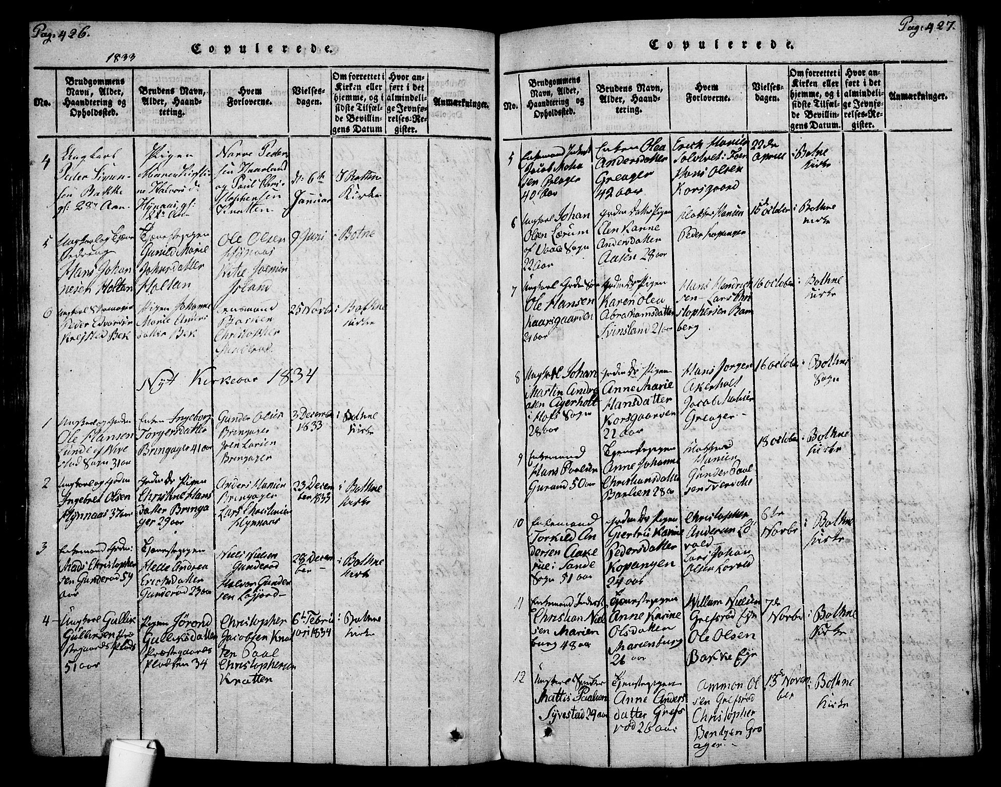 Botne kirkebøker, SAKO/A-340/F/Fa/L0005: Parish register (official) no. I 5, 1814-1836, p. 426-427