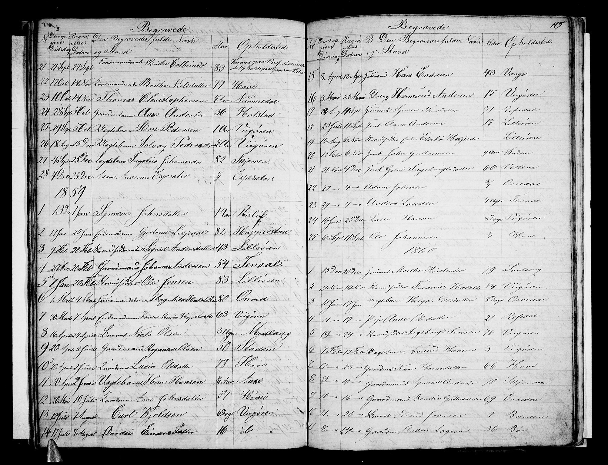 Vik sokneprestembete, AV/SAB-A-81501/H/Hab/Haba/L0002: Parish register (copy) no. A 2, 1856-1877, p. 119