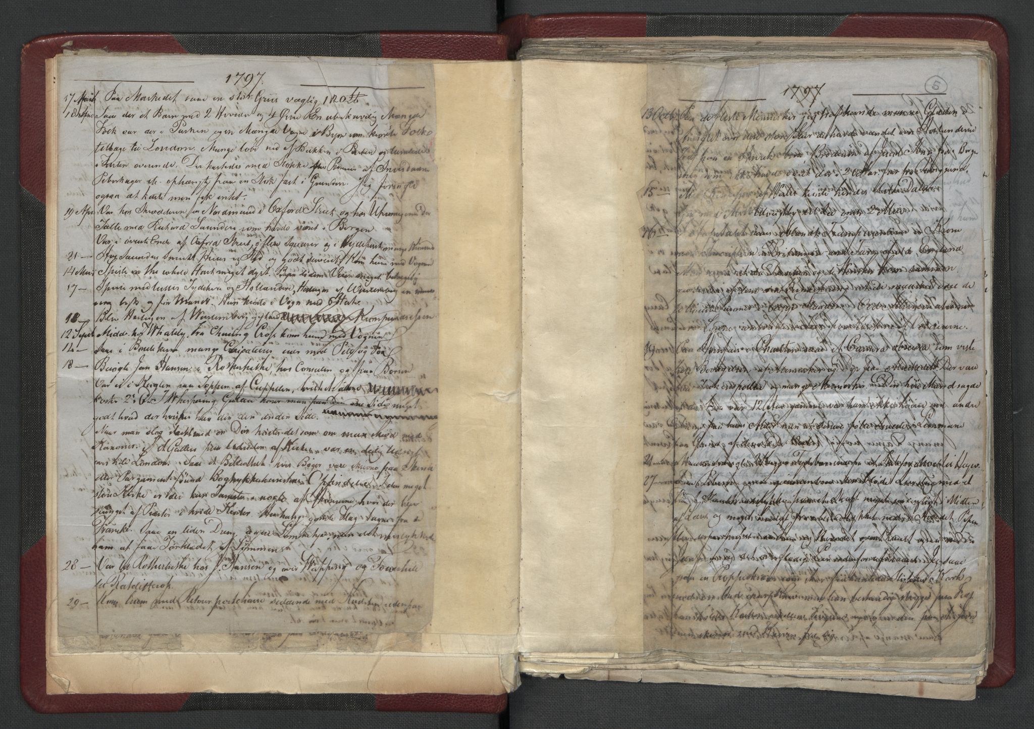 Meltzer, Fredrik, AV/RA-PA-0028/F/L0001: Dagbok for årene 1796-1808, 1811, 1817, 1796-1817, p. 4b-5a