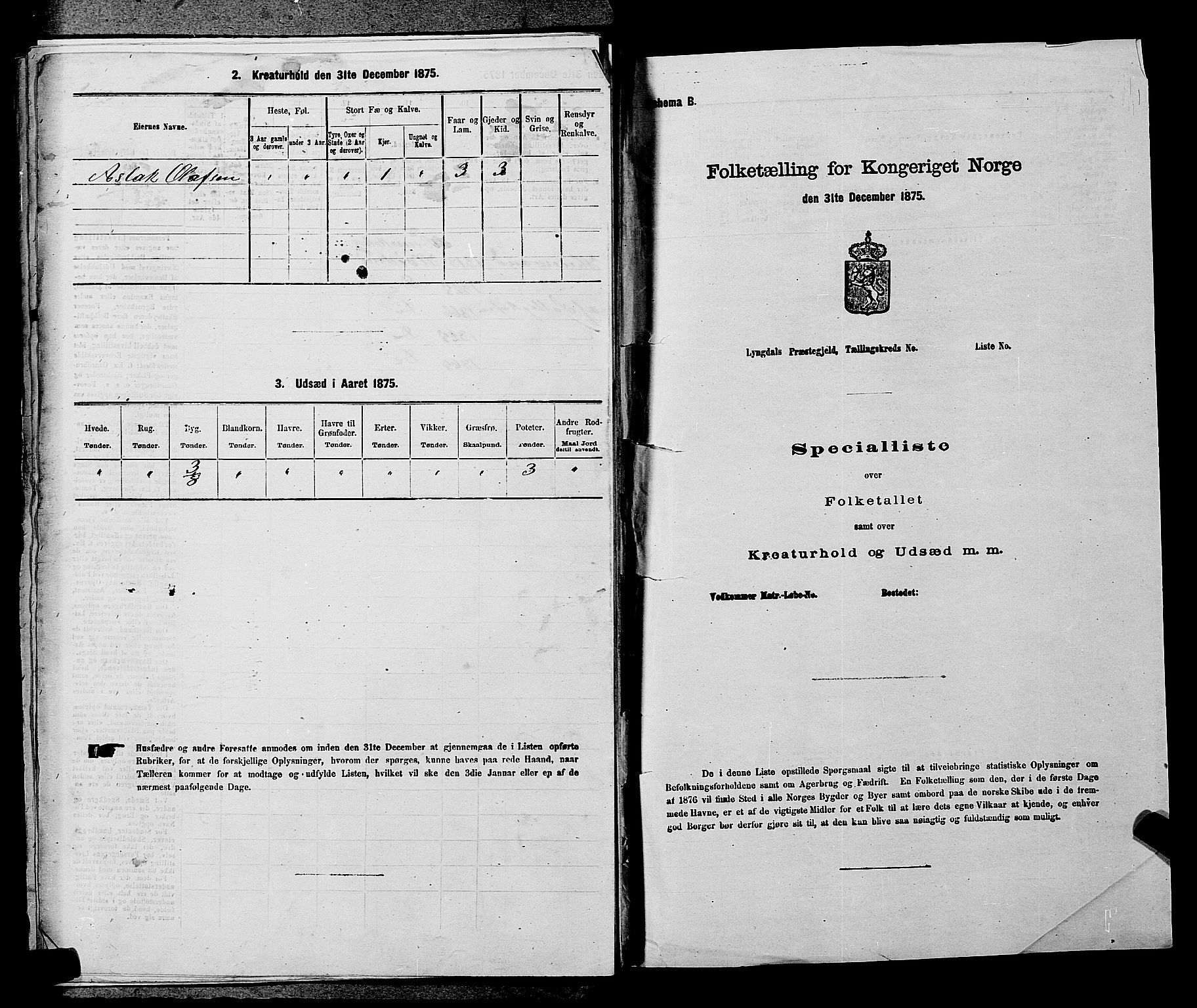 SAKO, 1875 census for 0829P Kviteseid, 1875, p. 671