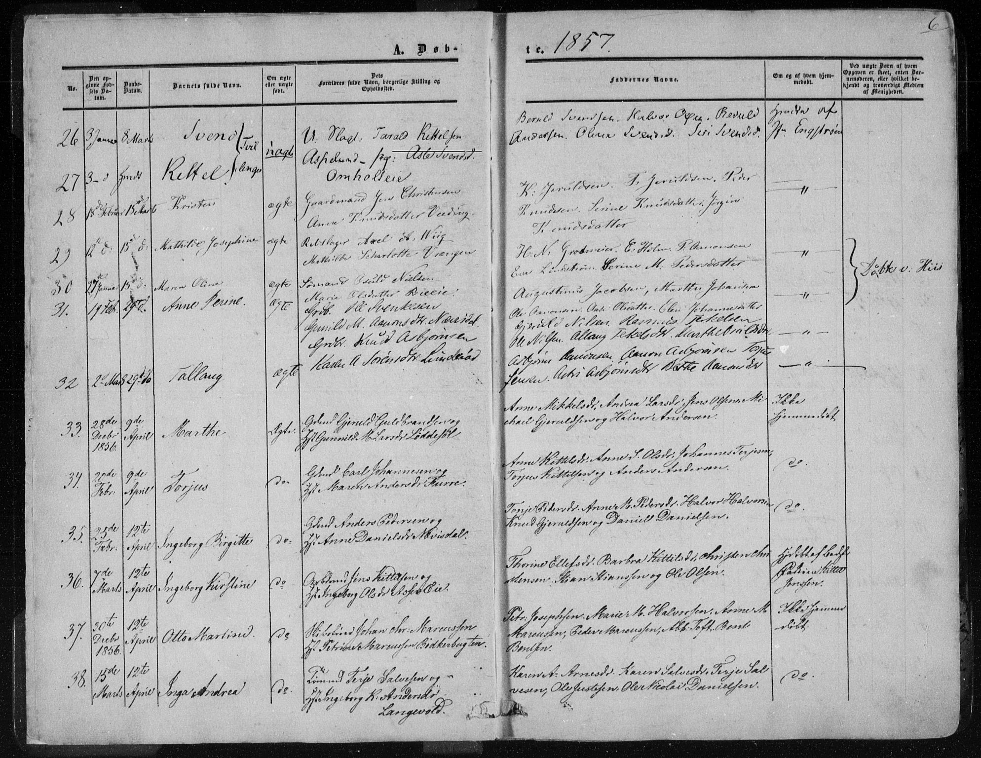 Øyestad sokneprestkontor, AV/SAK-1111-0049/F/Fa/L0015: Parish register (official) no. A 15, 1857-1873, p. 6