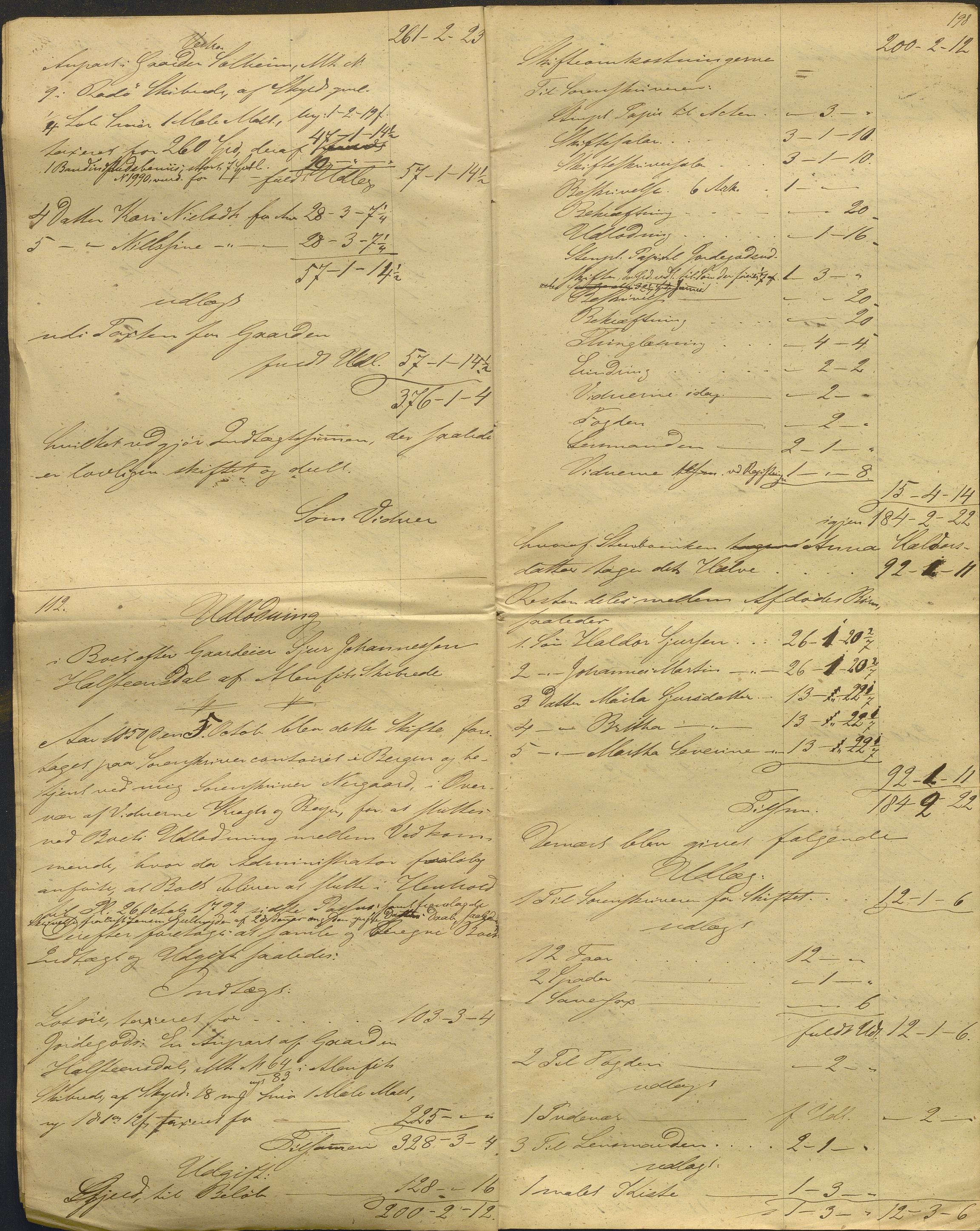 Nordhordland sorenskrivar, AV/SAB-A-2901/1/H/Hd/Hdb/L0001: Konsept til utlodningar, 1850-1852, p. 222