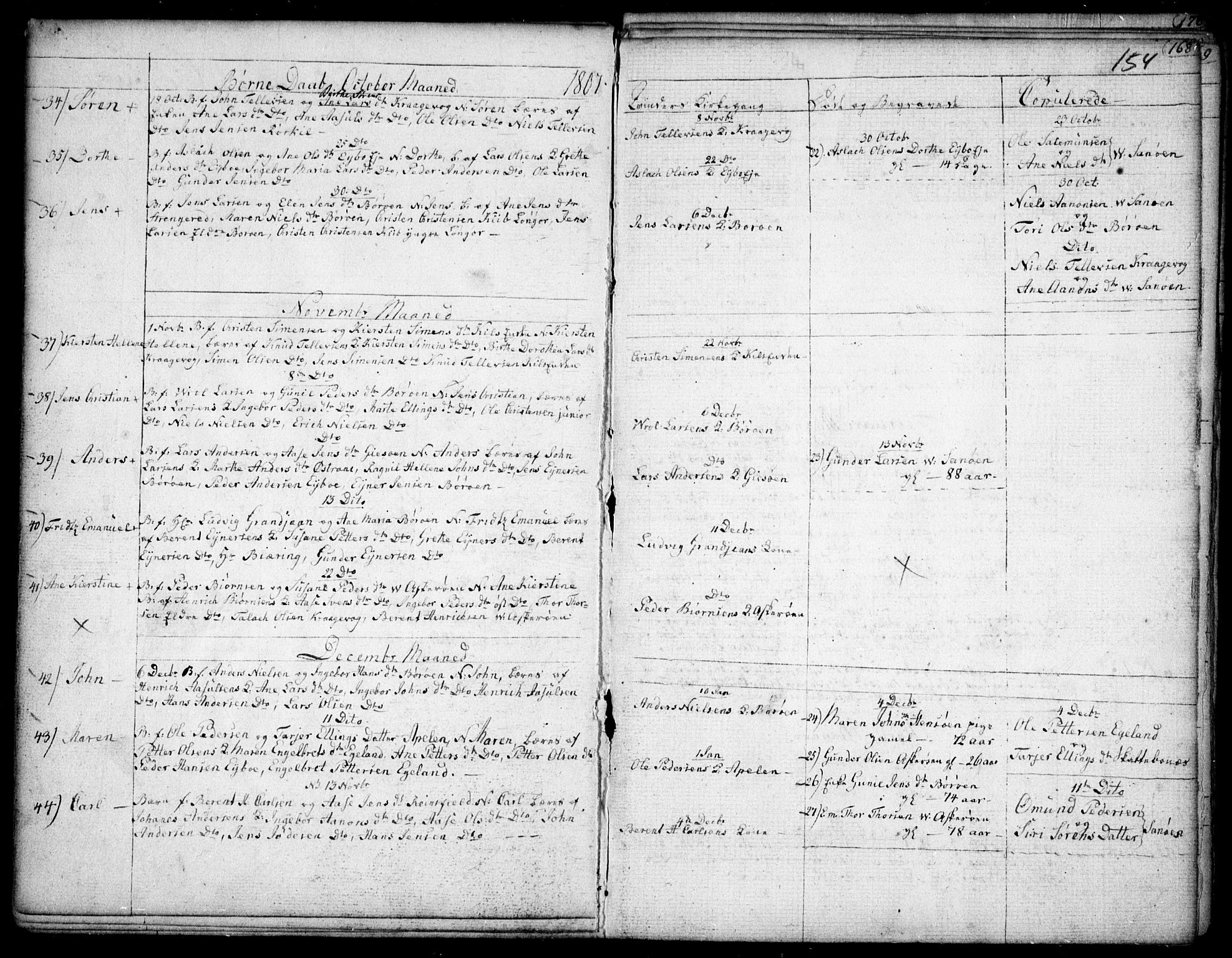 Dypvåg sokneprestkontor, SAK/1111-0007/F/Fb/Fba/L0007: Parish register (copy) no. B 7, 1762-1810, p. 154