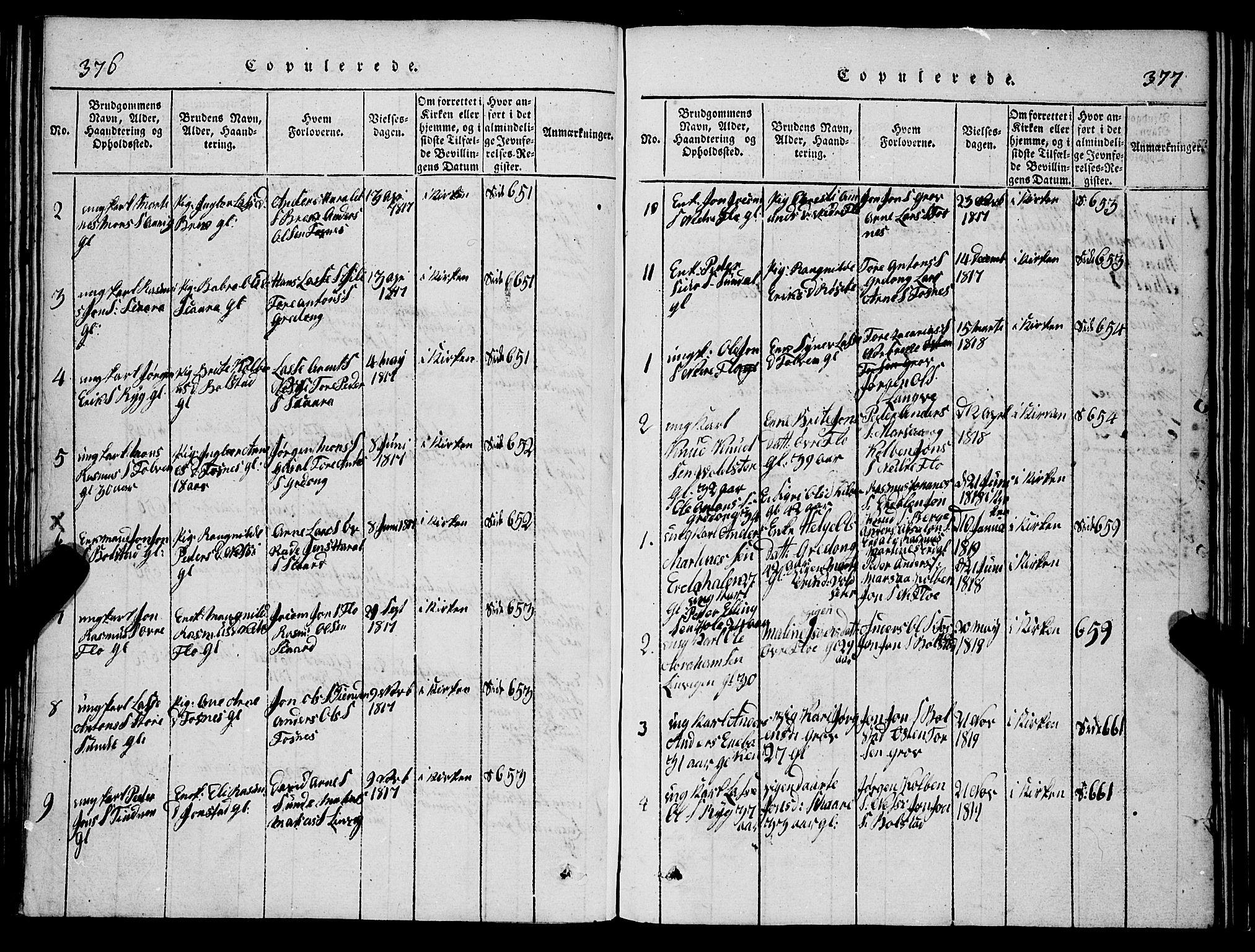 Stryn Sokneprestembete, AV/SAB-A-82501: Parish register (copy) no. C 1, 1801-1845, p. 376-377