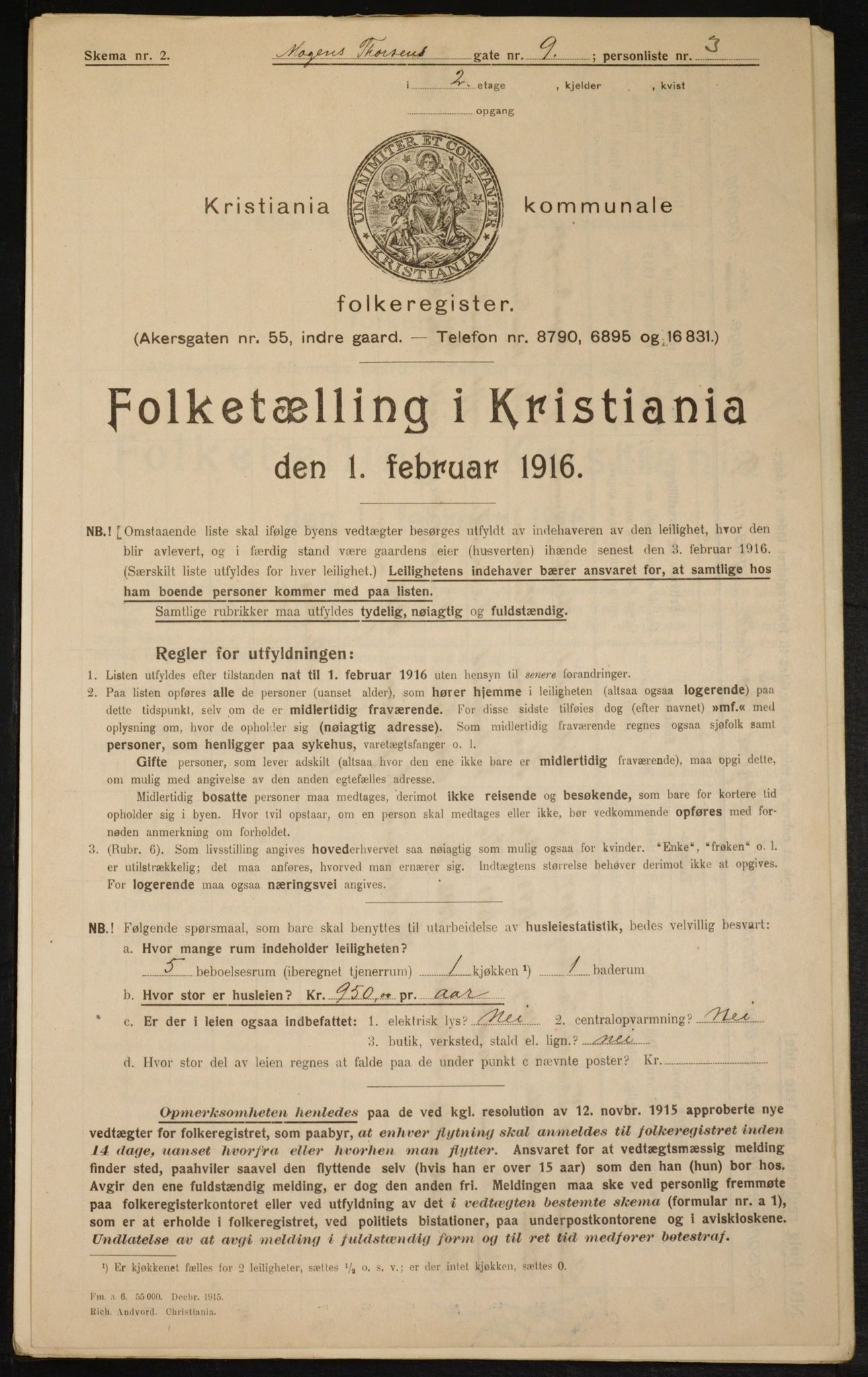 OBA, Municipal Census 1916 for Kristiania, 1916, p. 67269