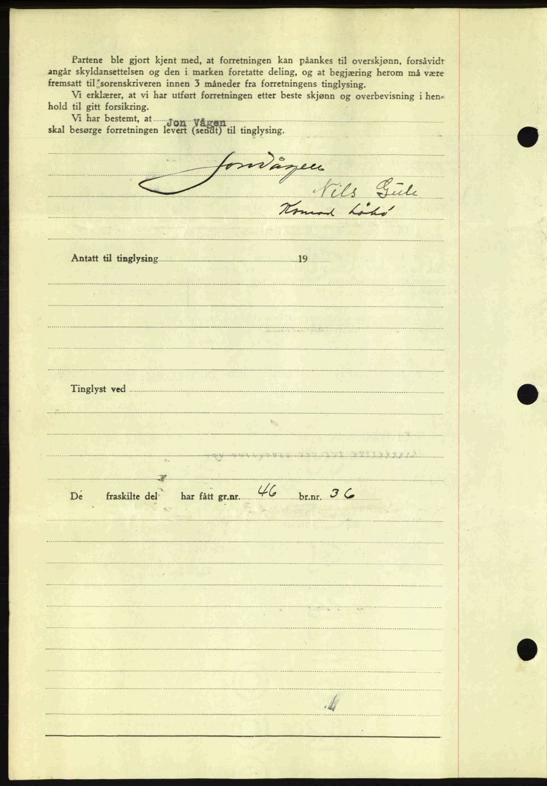 Romsdal sorenskriveri, AV/SAT-A-4149/1/2/2C: Mortgage book no. A15, 1943-1944, Diary no: : 2210/1943