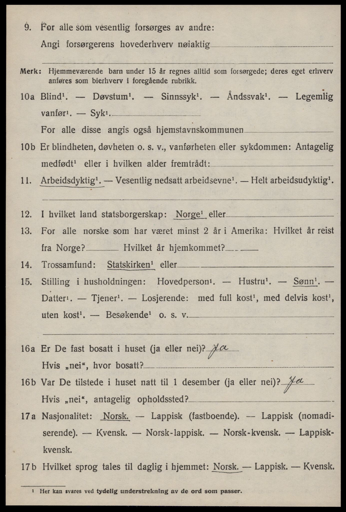 SAT, 1920 census for Røros, 1920, p. 10267