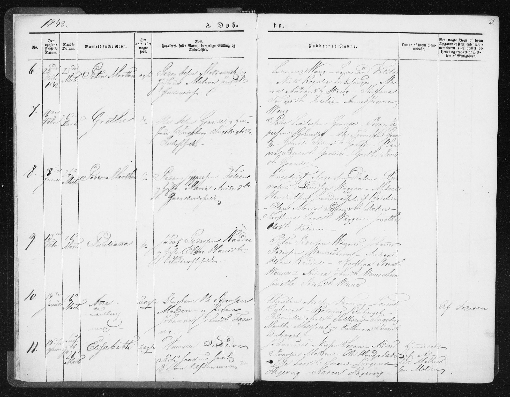 Ministerialprotokoller, klokkerbøker og fødselsregistre - Nord-Trøndelag, SAT/A-1458/744/L0418: Parish register (official) no. 744A02, 1843-1866, p. 3