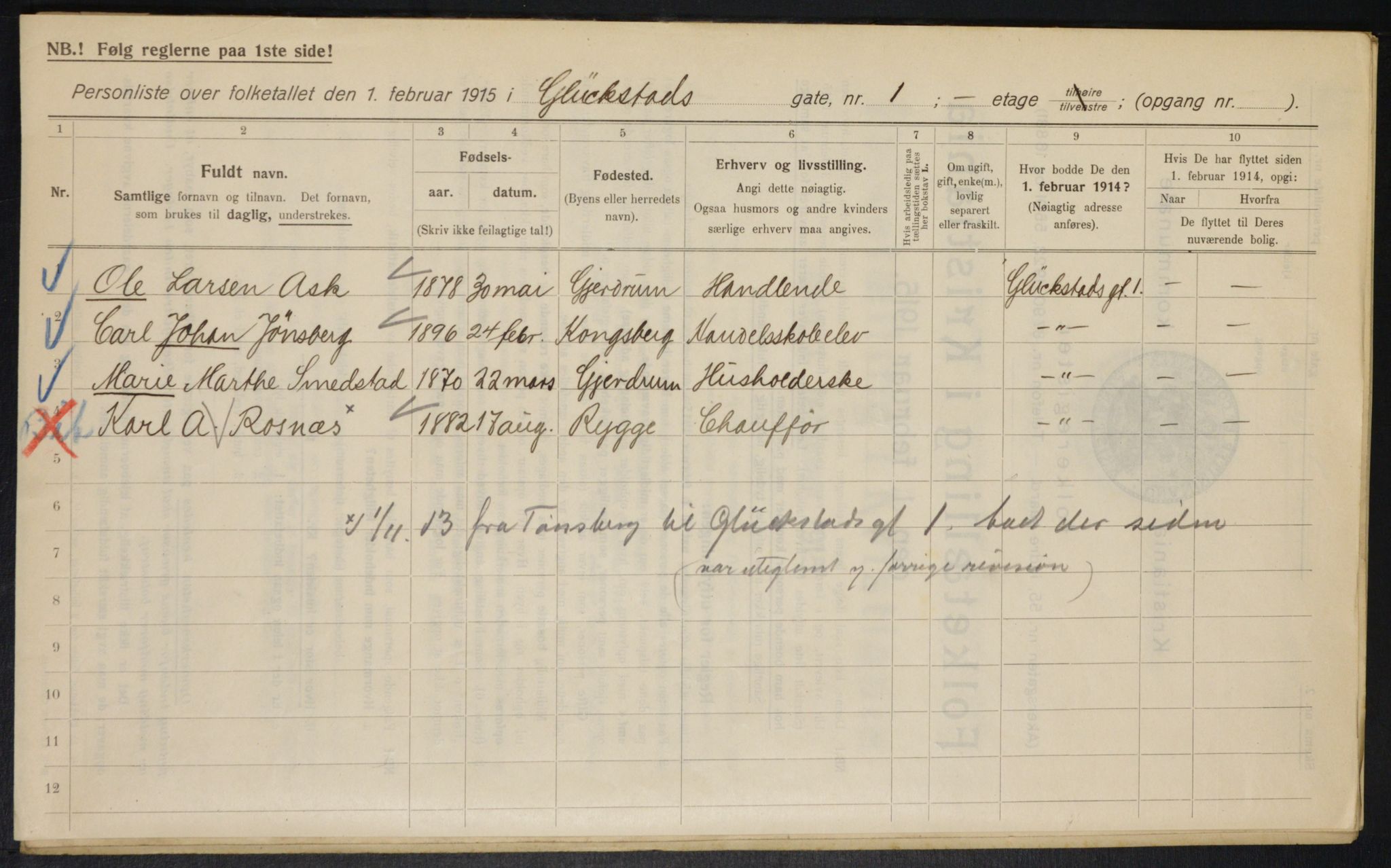 OBA, Municipal Census 1915 for Kristiania, 1915, p. 29000