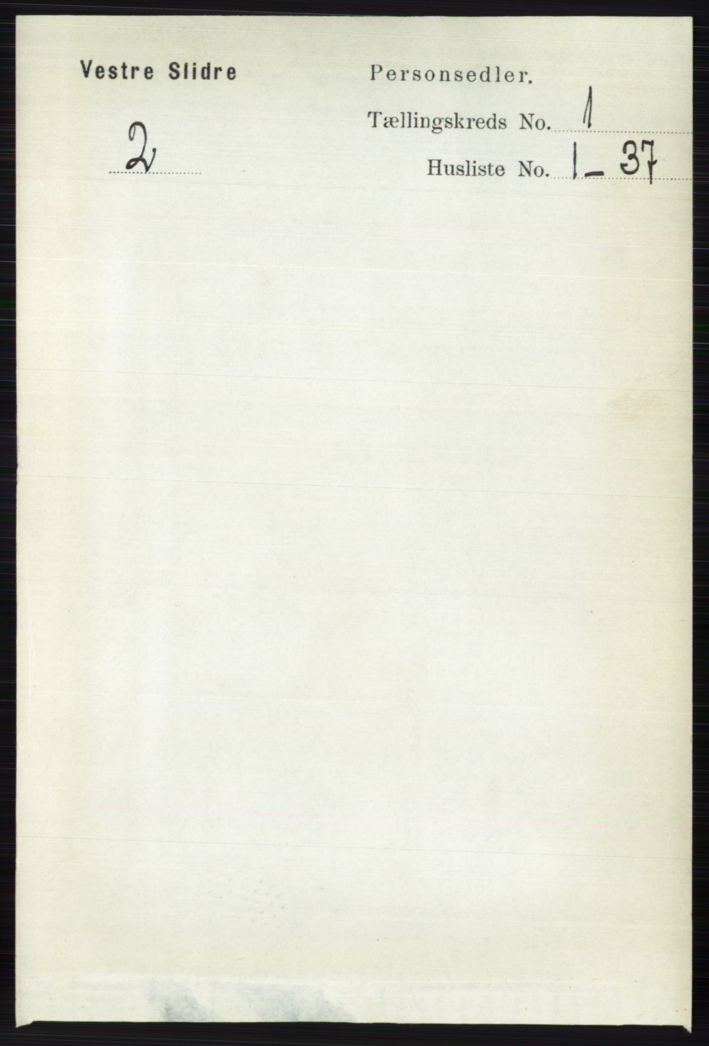 RA, 1891 census for 0543 Vestre Slidre, 1891, p. 98