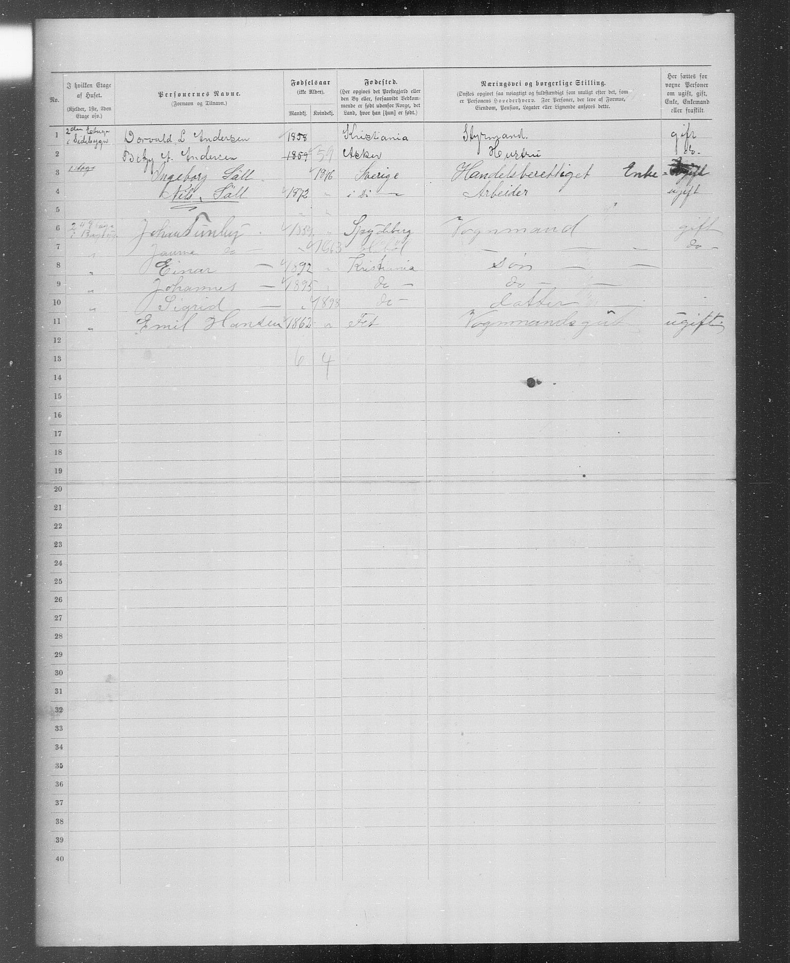 OBA, Municipal Census 1899 for Kristiania, 1899, p. 3034