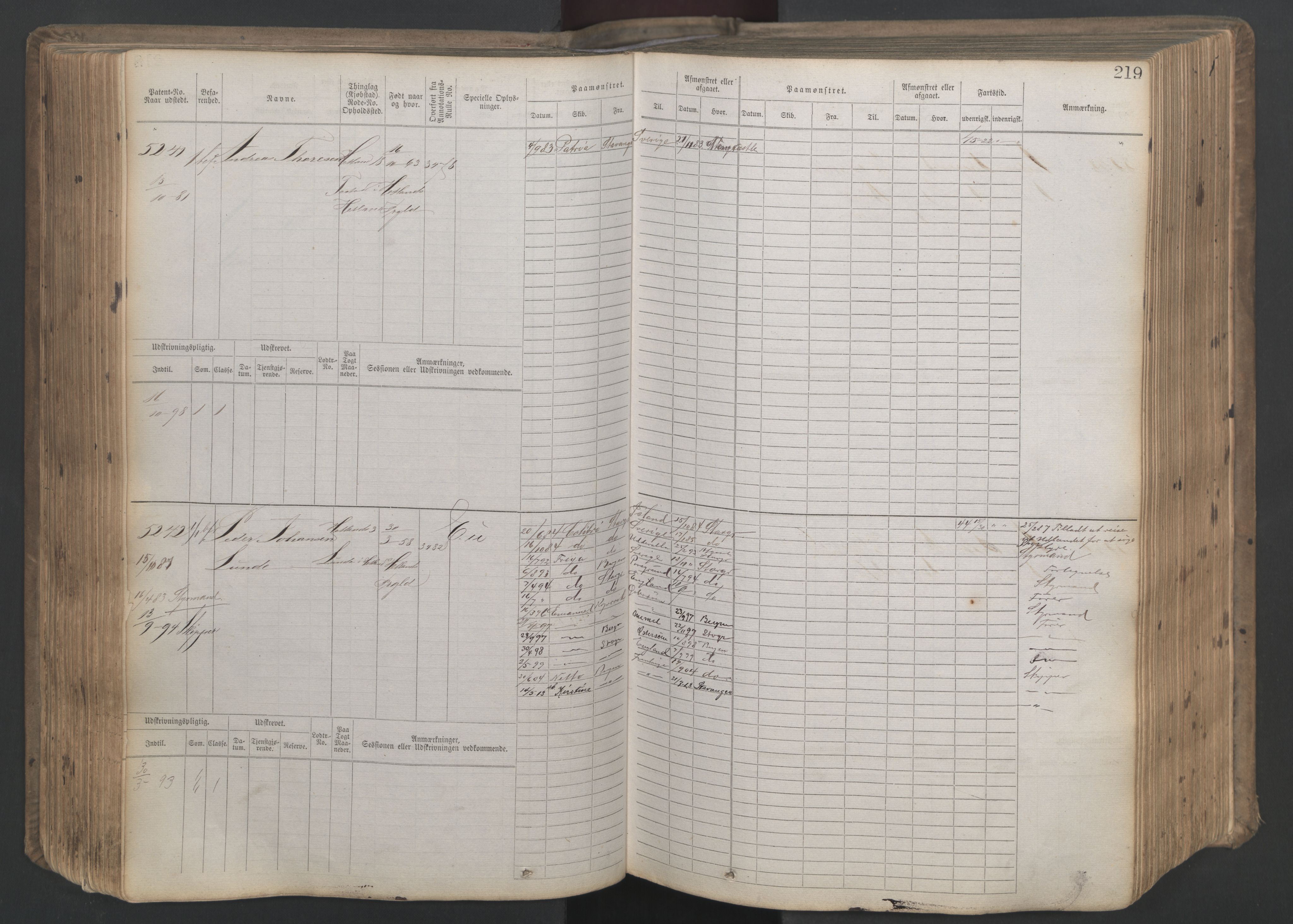 Stavanger sjømannskontor, AV/SAST-A-102006/F/Fb/Fbb/L0020: Sjøfartshovedrulle patnentnr. 4803-6004 (dublett), 1879, p. 224