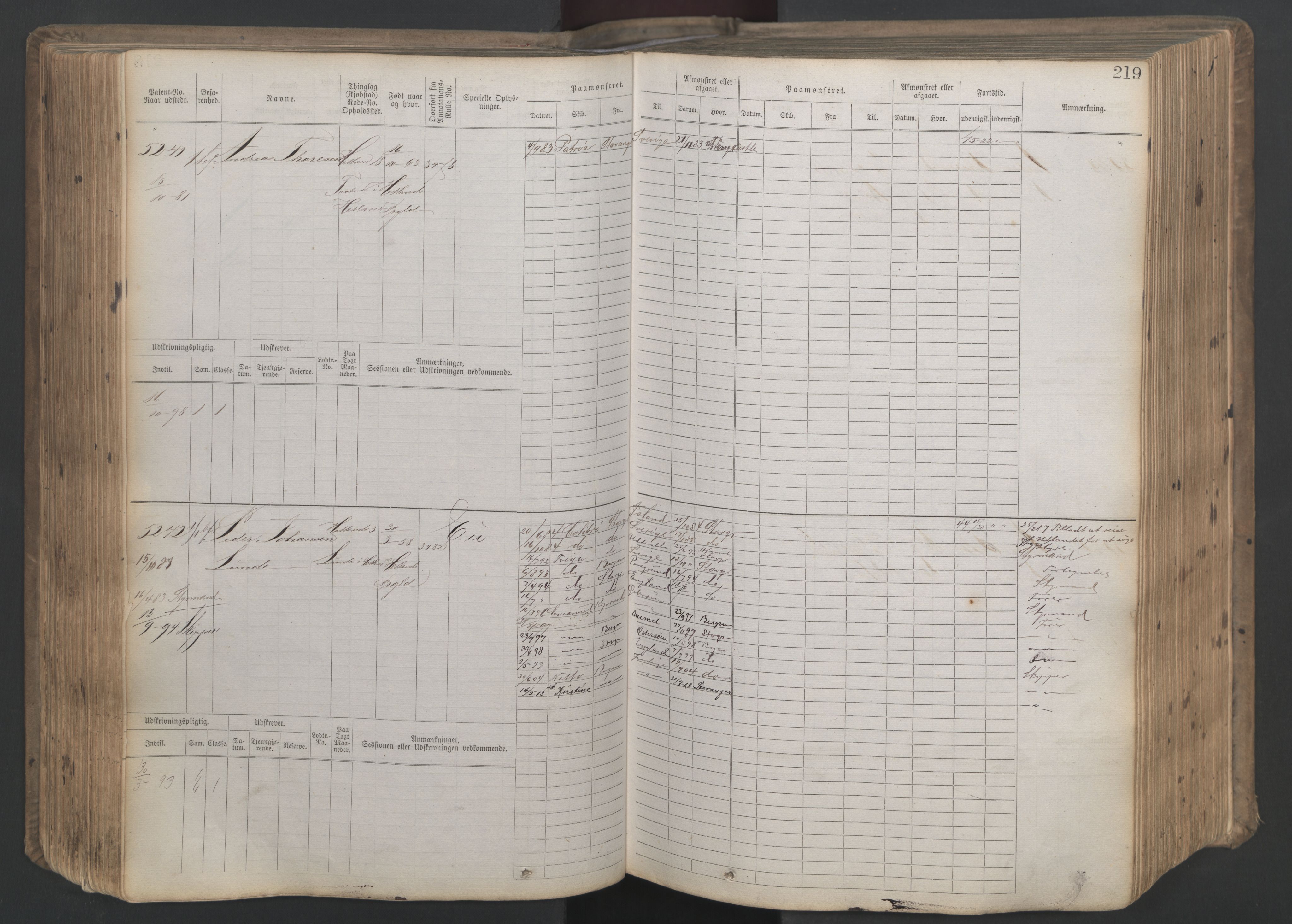 Stavanger sjømannskontor, AV/SAST-A-102006/F/Fb/Fbb/L0020: Sjøfartshovedrulle patnentnr. 4803-6004 (dublett), 1879, p. 224