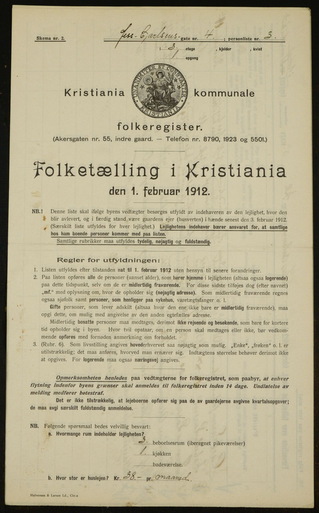 OBA, Municipal Census 1912 for Kristiania, 1912, p. 47316