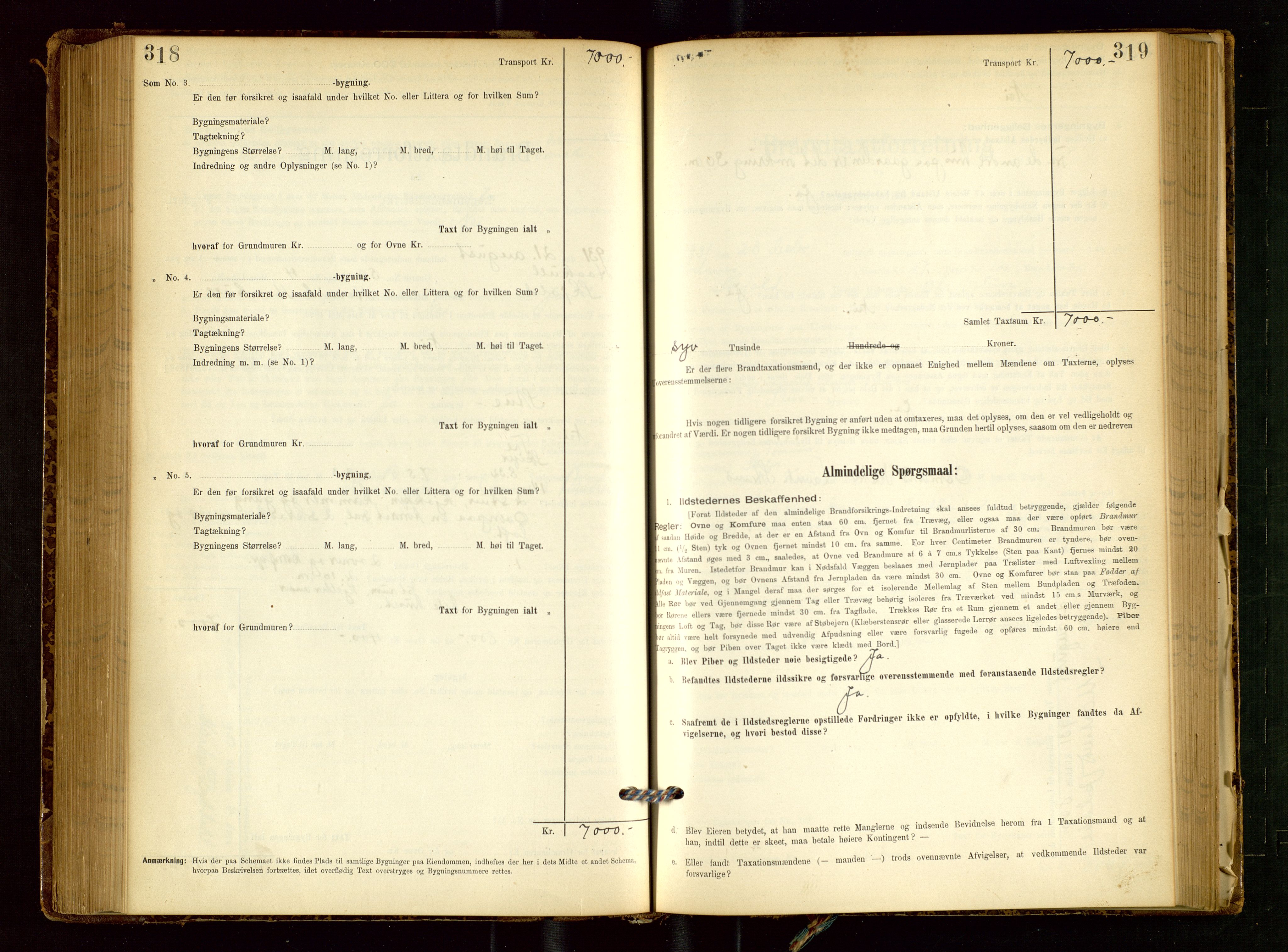 Skjold lensmannskontor, SAST/A-100182/Gob/L0001: "Brandtaxationsprotokol for Skjold Lensmandsdistrikt Ryfylke Fogderi", 1894-1939, p. 318-319