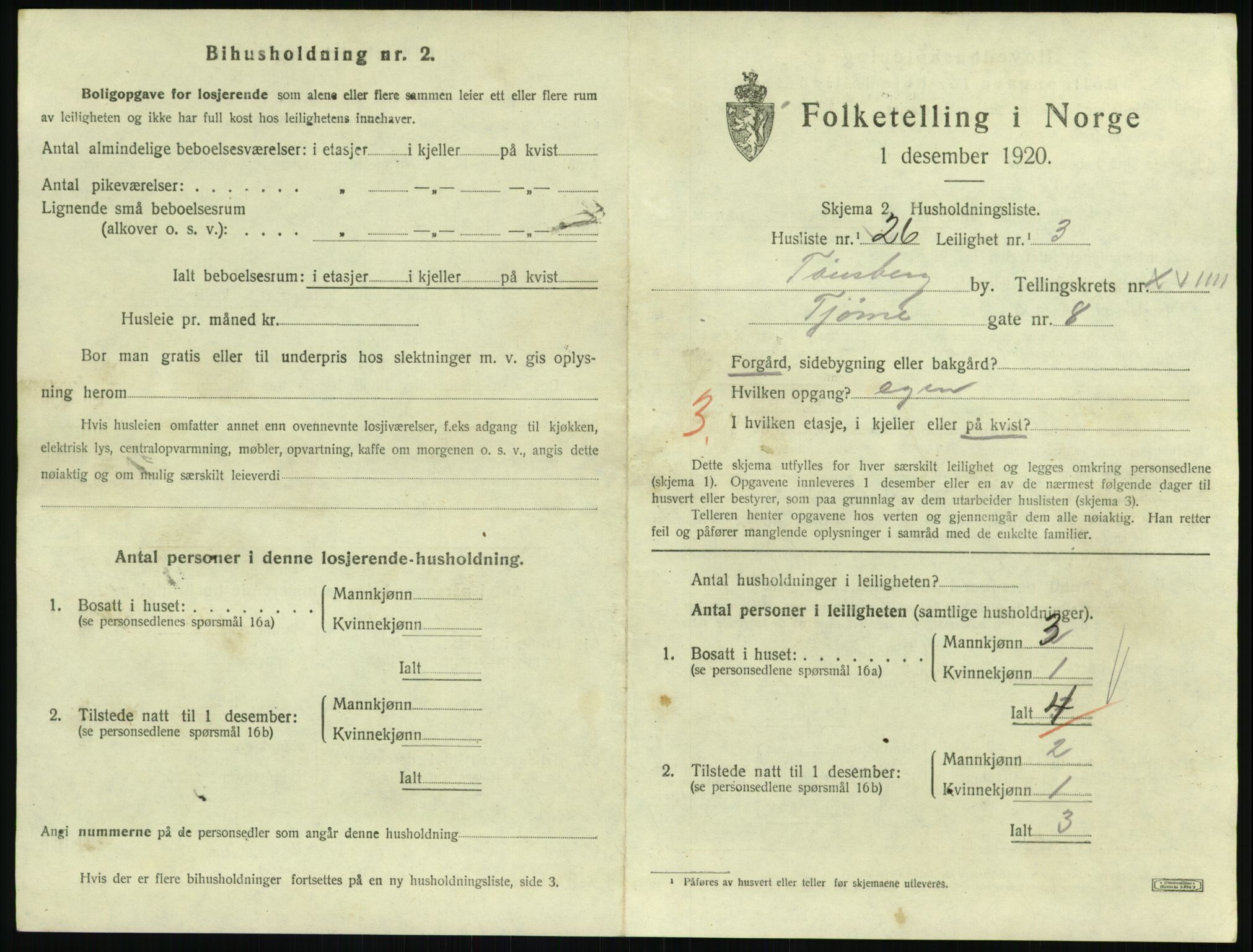 SAKO, 1920 census for Tønsberg, 1920, p. 7329