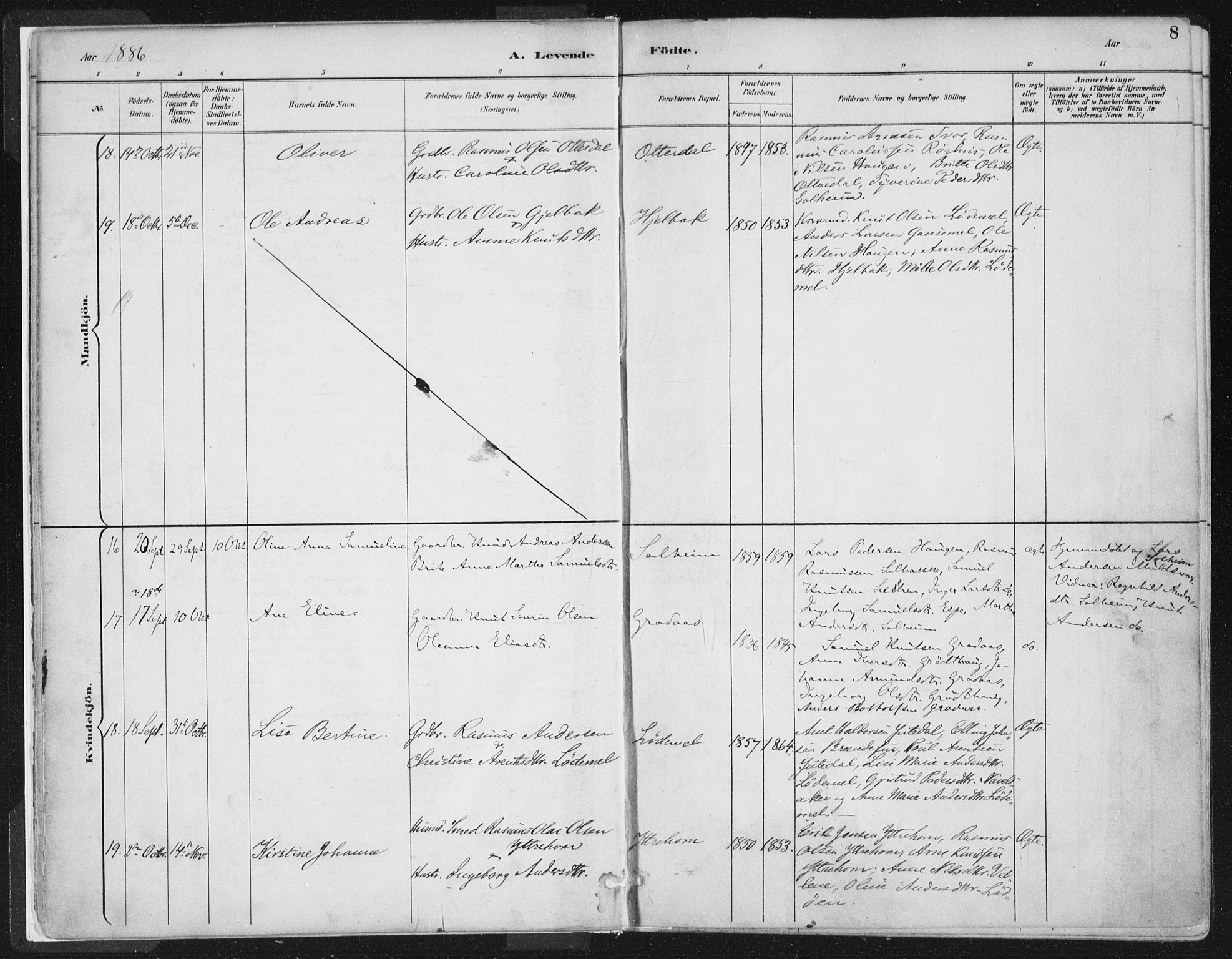 Hornindal sokneprestembete, AV/SAB-A-82401/H/Haa/Haaa/L0003/0001: Parish register (official) no. A 3A, 1887-1917, p. 8