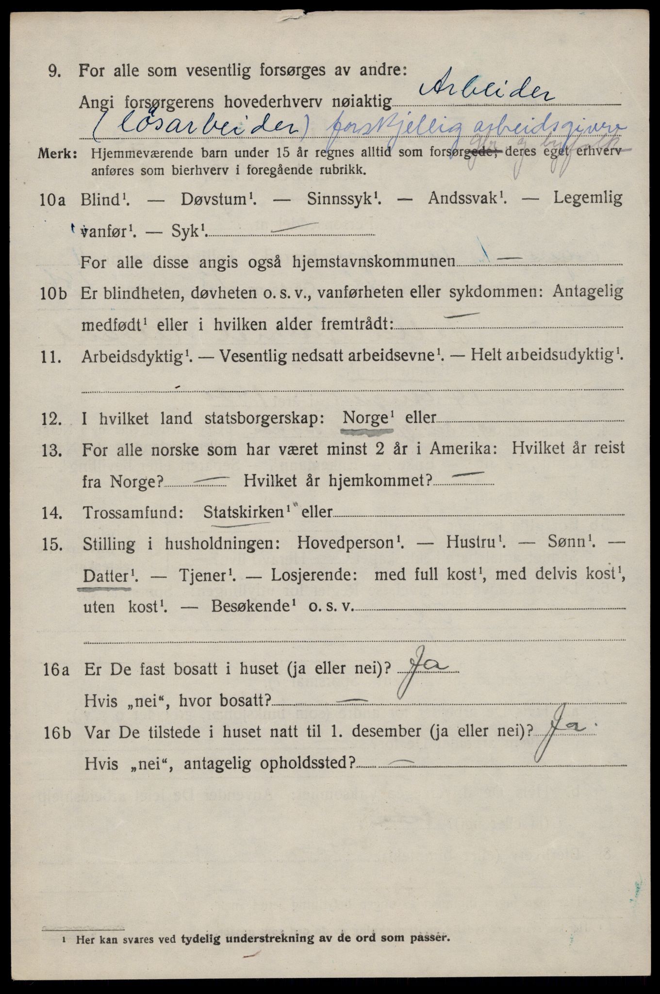 SAST, 1920 census for Eigersund, 1920, p. 3332