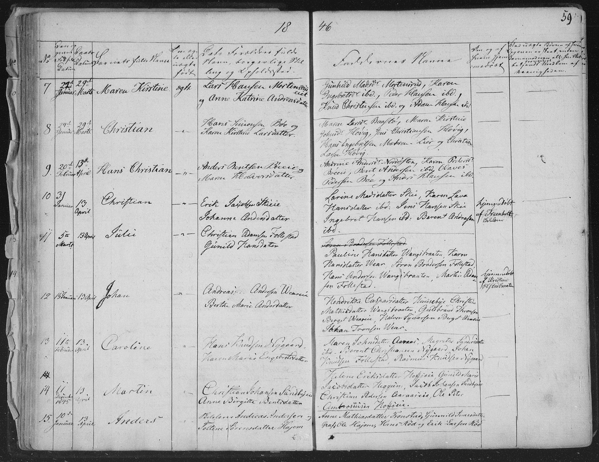 Røyken kirkebøker, AV/SAKO-A-241/F/Fa/L0005: Parish register (official) no. 5, 1833-1856, p. 59