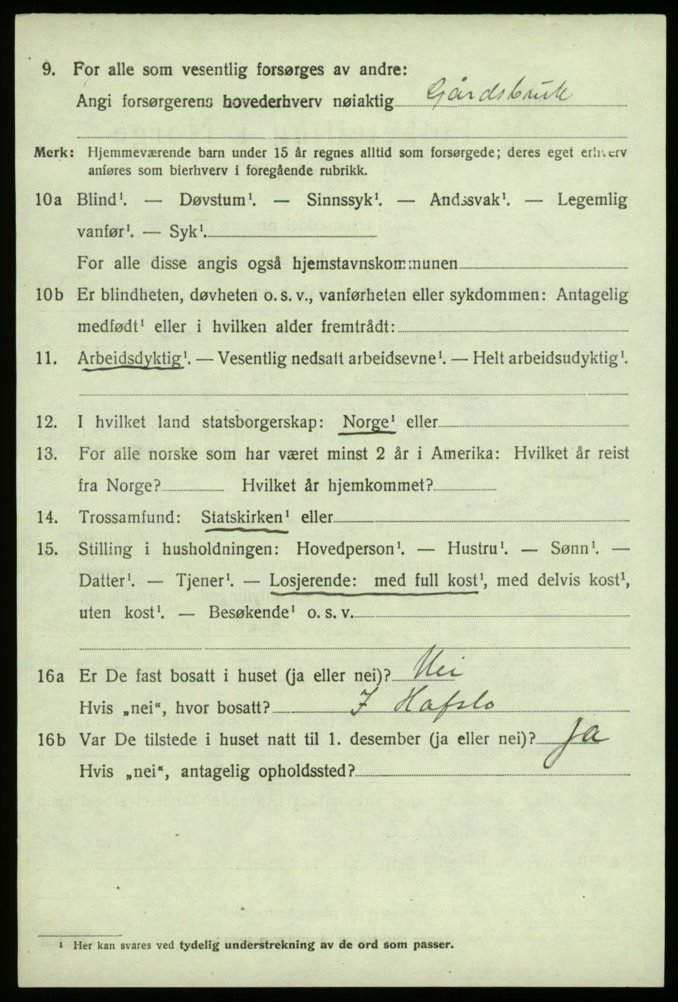 SAB, 1920 census for Sogndal, 1920, p. 2254