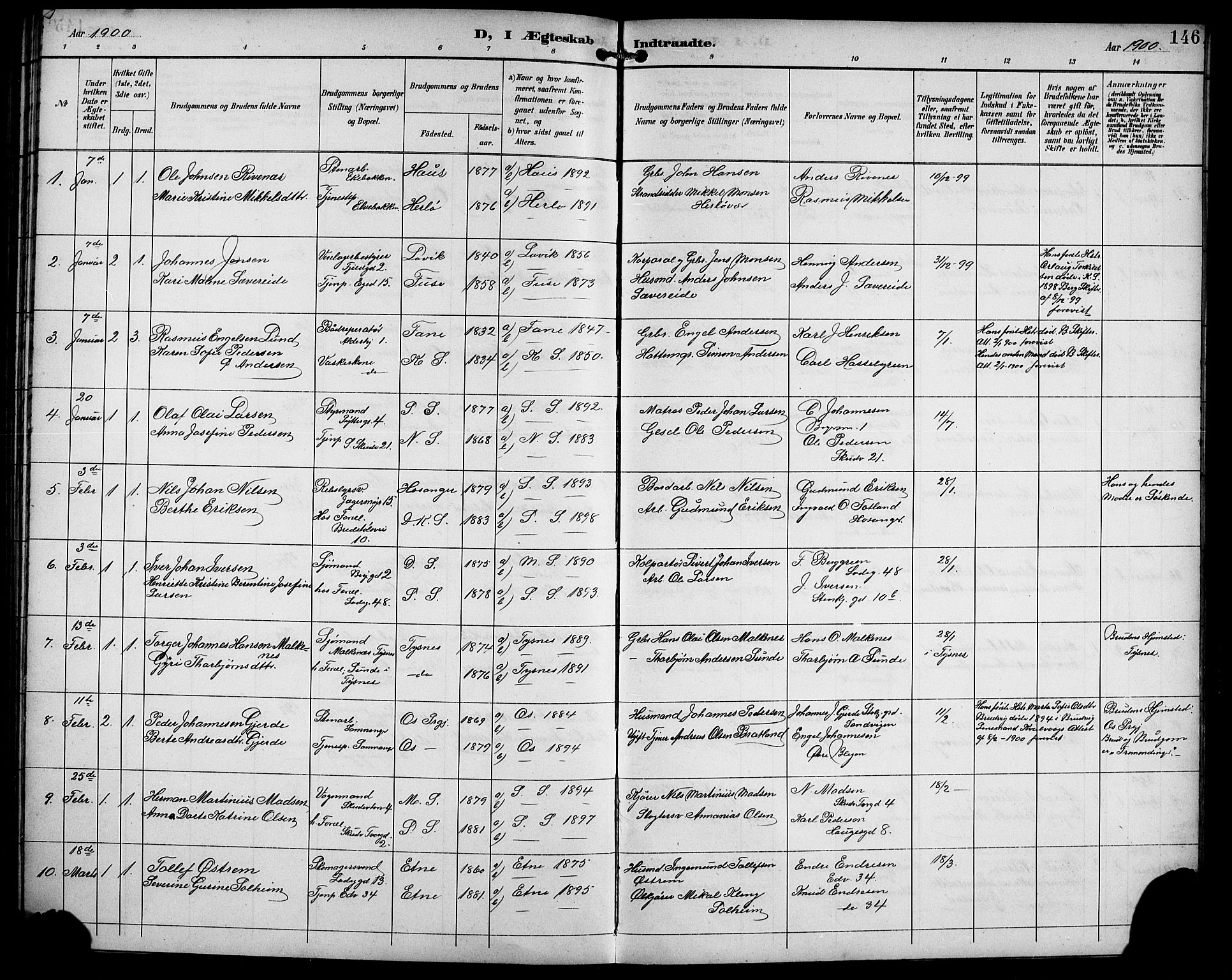 Sandviken Sokneprestembete, AV/SAB-A-77601/H/Hb/L0003: Parish register (copy) no. A 4, 1892-1901, p. 146