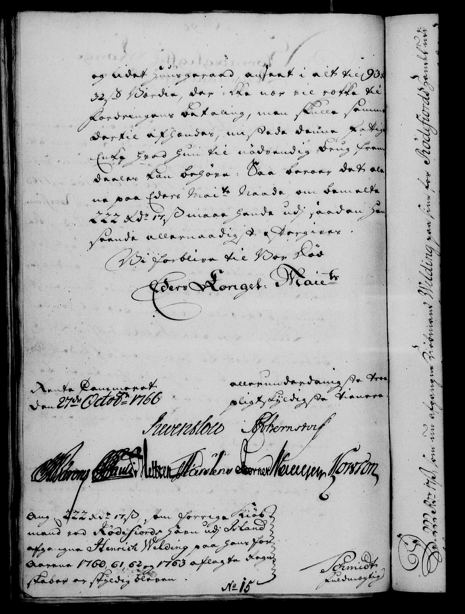 Rentekammeret, Kammerkanselliet, AV/RA-EA-3111/G/Gf/Gfa/L0048: Norsk relasjons- og resolusjonsprotokoll (merket RK 52.48), 1766, p. 387