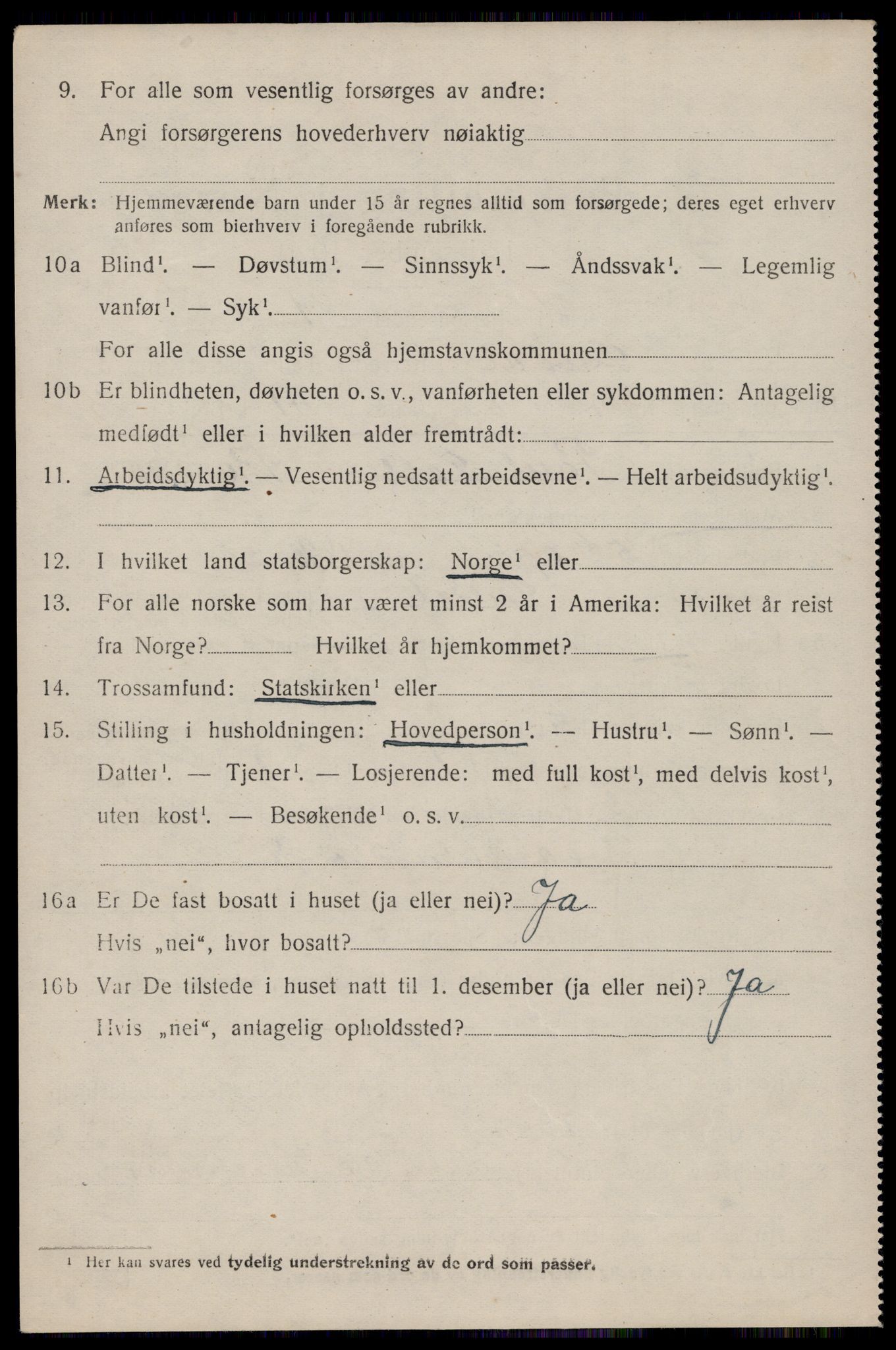 SAST, 1920 census for Suldal, 1920, p. 1851