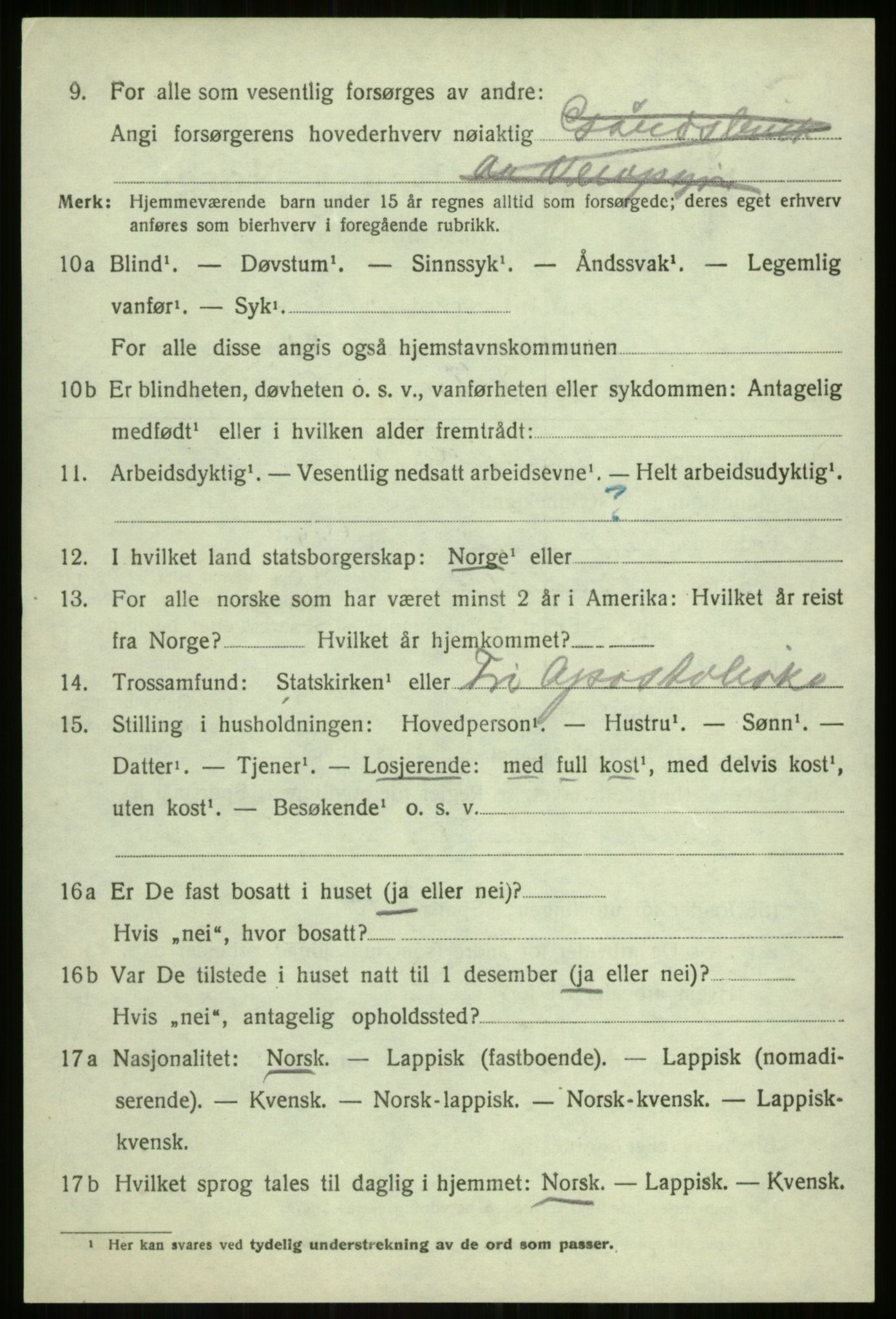 SATØ, 1920 census for Balsfjord, 1920, p. 4499