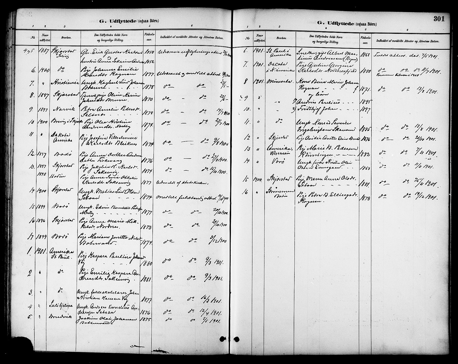 Ministerialprotokoller, klokkerbøker og fødselsregistre - Nordland, SAT/A-1459/847/L0669: Parish register (official) no. 847A09, 1887-1901, p. 301
