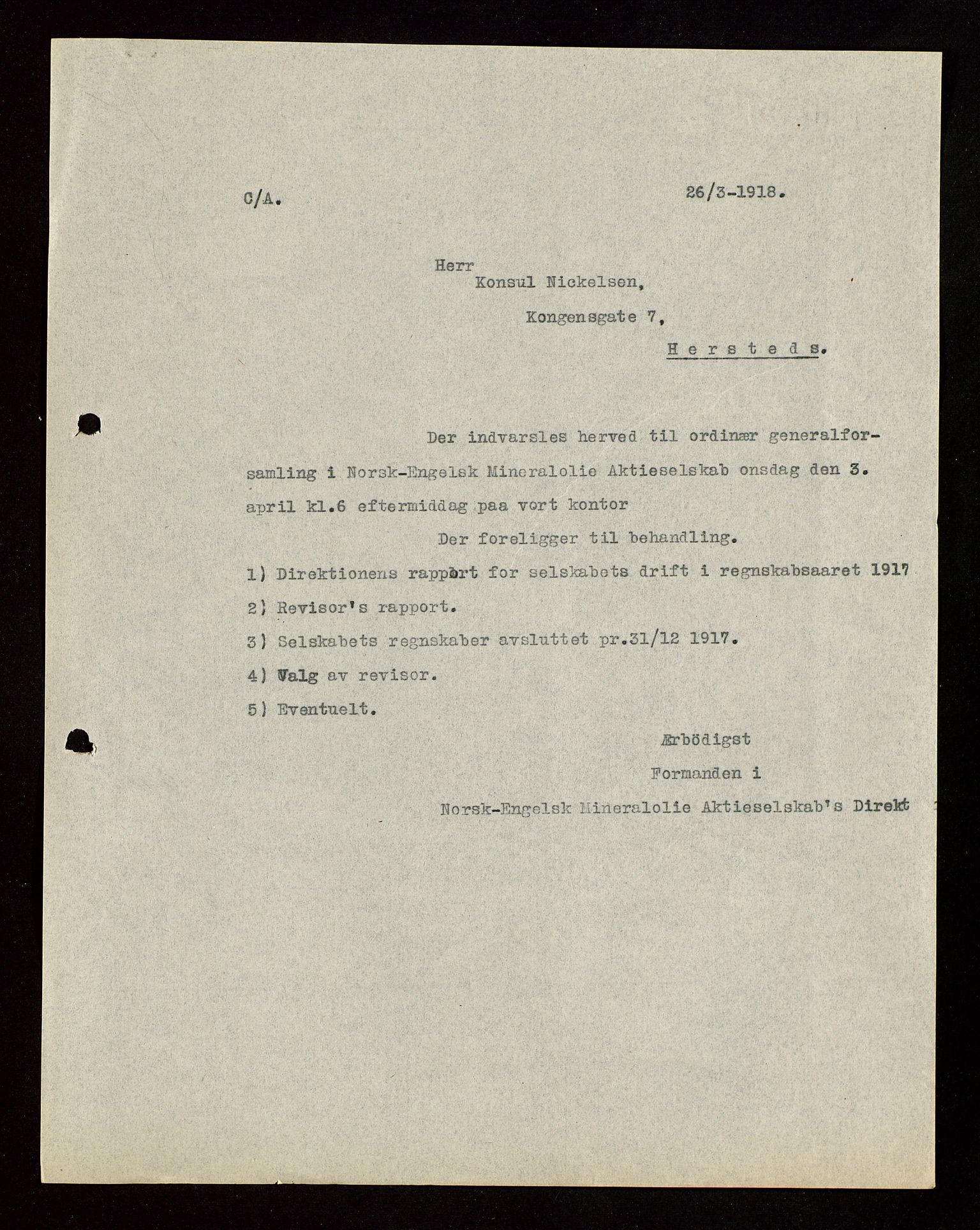 Pa 1521 - A/S Norske Shell, AV/SAST-A-101915/E/Ea/Eaa/L0003: Sjefskorrespondanse, 1918, p. 183