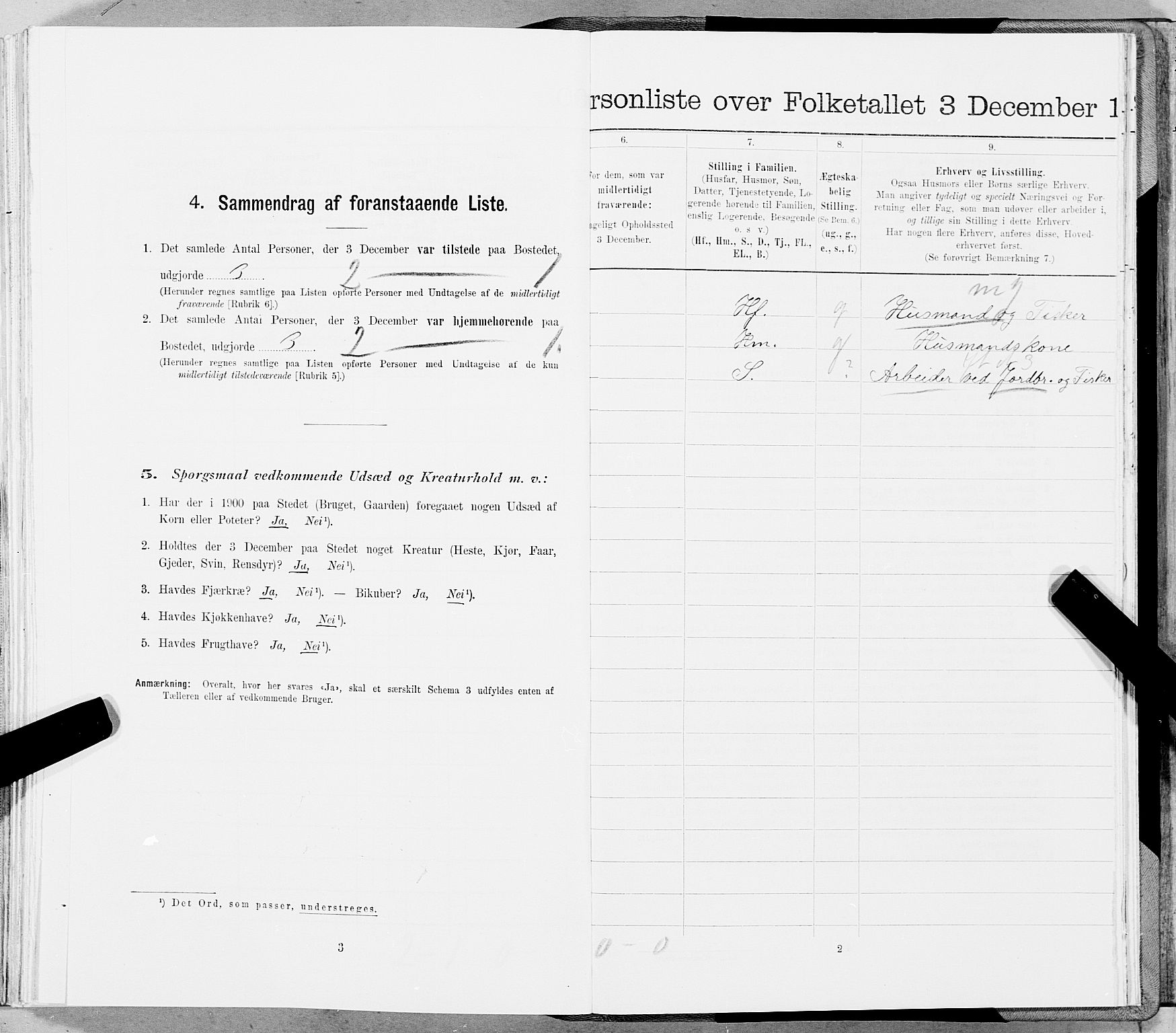 SAT, 1900 census for Fosnes, 1900, p. 1284