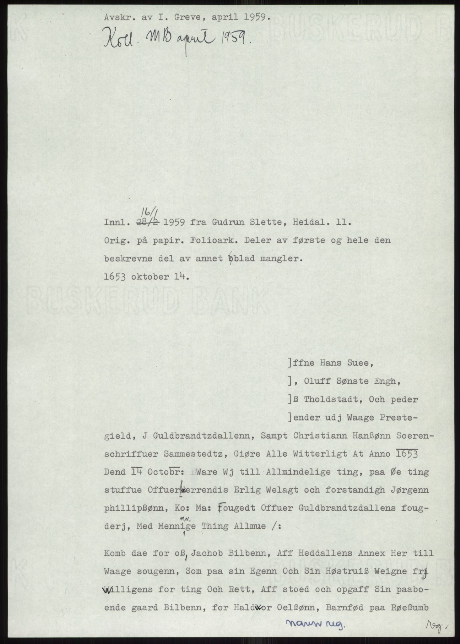 Samlinger til kildeutgivelse, Diplomavskriftsamlingen, AV/RA-EA-4053/H/Ha, p. 27