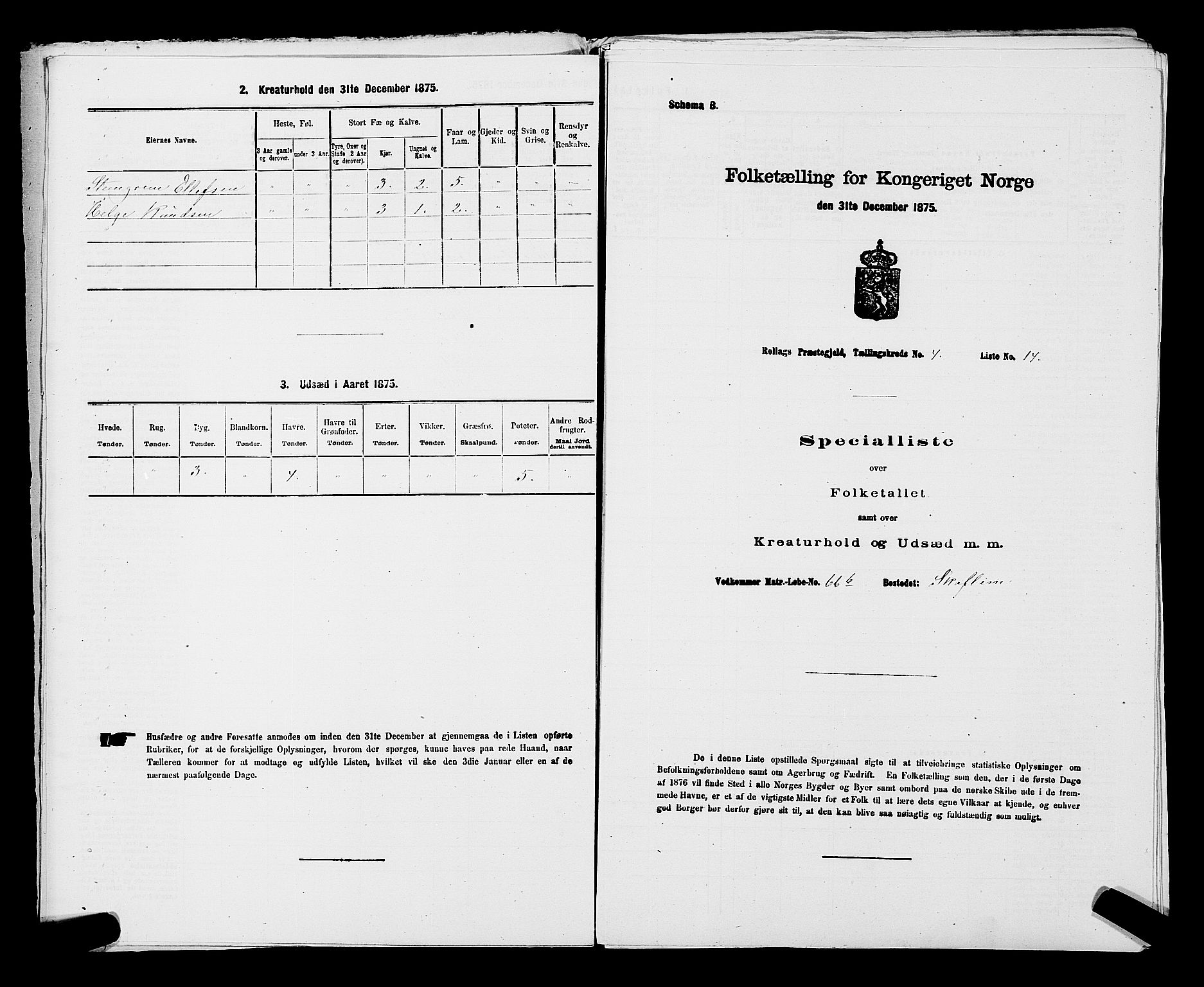 SAKO, 1875 census for 0632P Rollag, 1875, p. 252