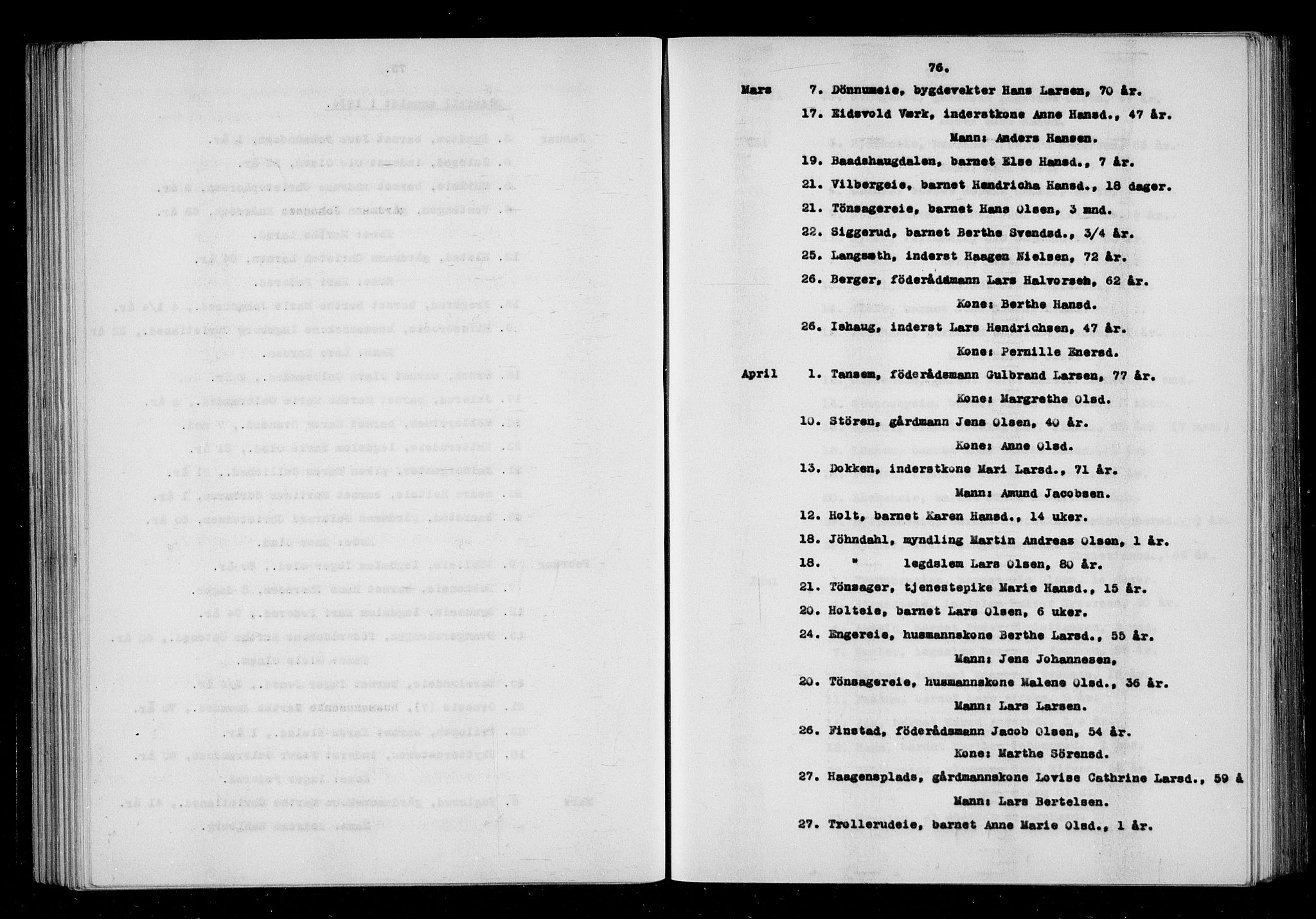 Eidsvoll tingrett, AV/SAO-A-10371/H/Ha/Haa/L0001: Dødsmeldingsprotokoll - Eidsvoll lensmannsdistrikt, 1815-1865, p. 76