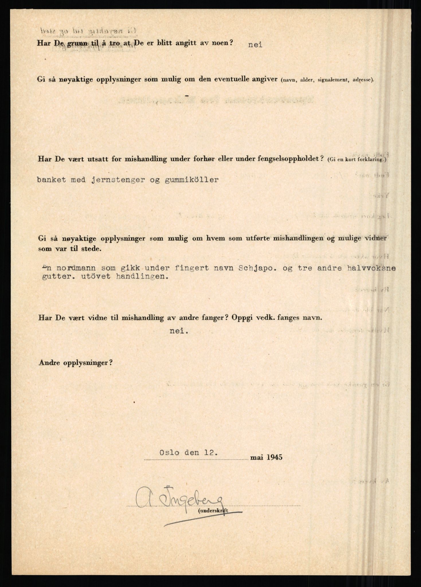 Rikspolitisjefen, AV/RA-S-1560/L/L0007: Heen, Erik C. - Iversen, Trygve, 1940-1945, p. 1098