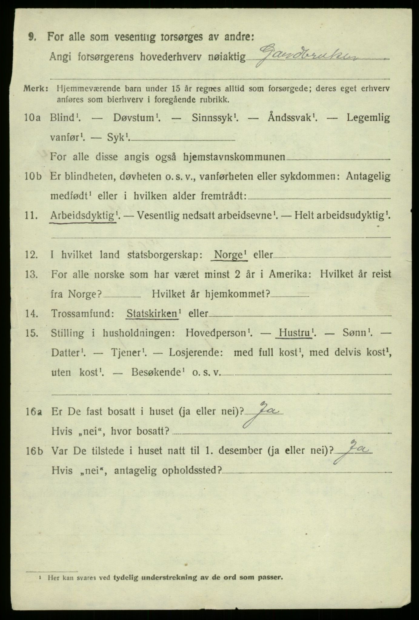 SAB, 1920 census for Samnanger, 1920, p. 5888