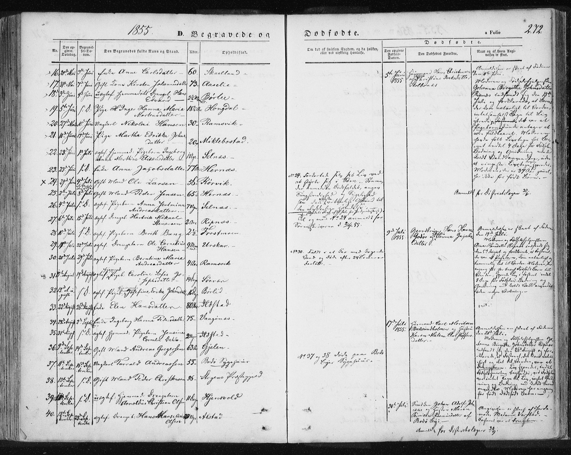 Ministerialprotokoller, klokkerbøker og fødselsregistre - Nordland, SAT/A-1459/801/L0007: Parish register (official) no. 801A07, 1845-1863, p. 272