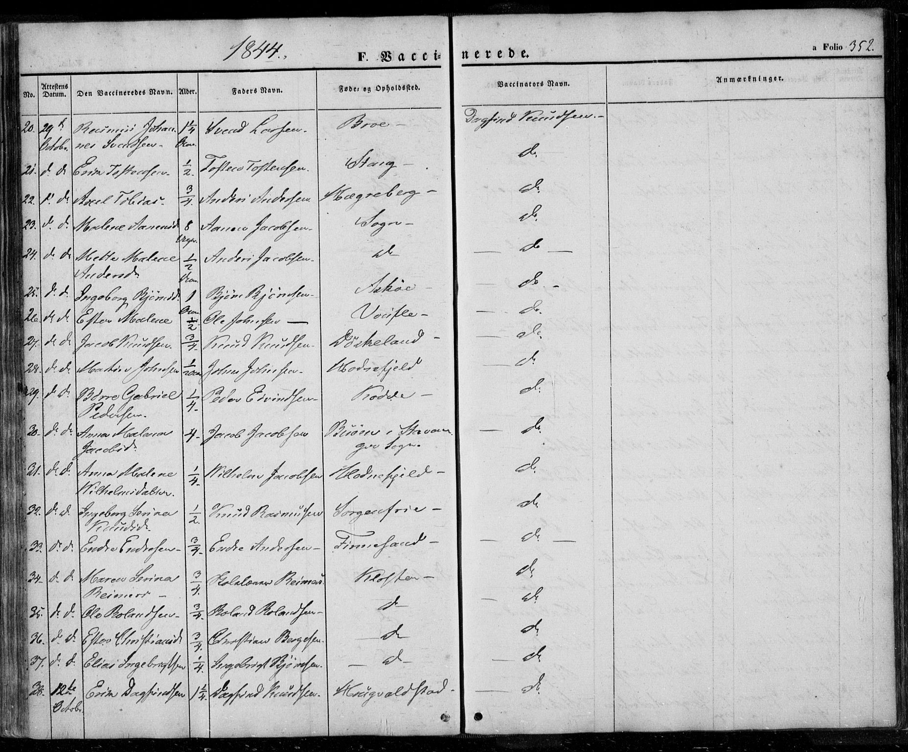 Rennesøy sokneprestkontor, AV/SAST-A -101827/H/Ha/Haa/L0005: Parish register (official) no. A 5, 1838-1859, p. 352