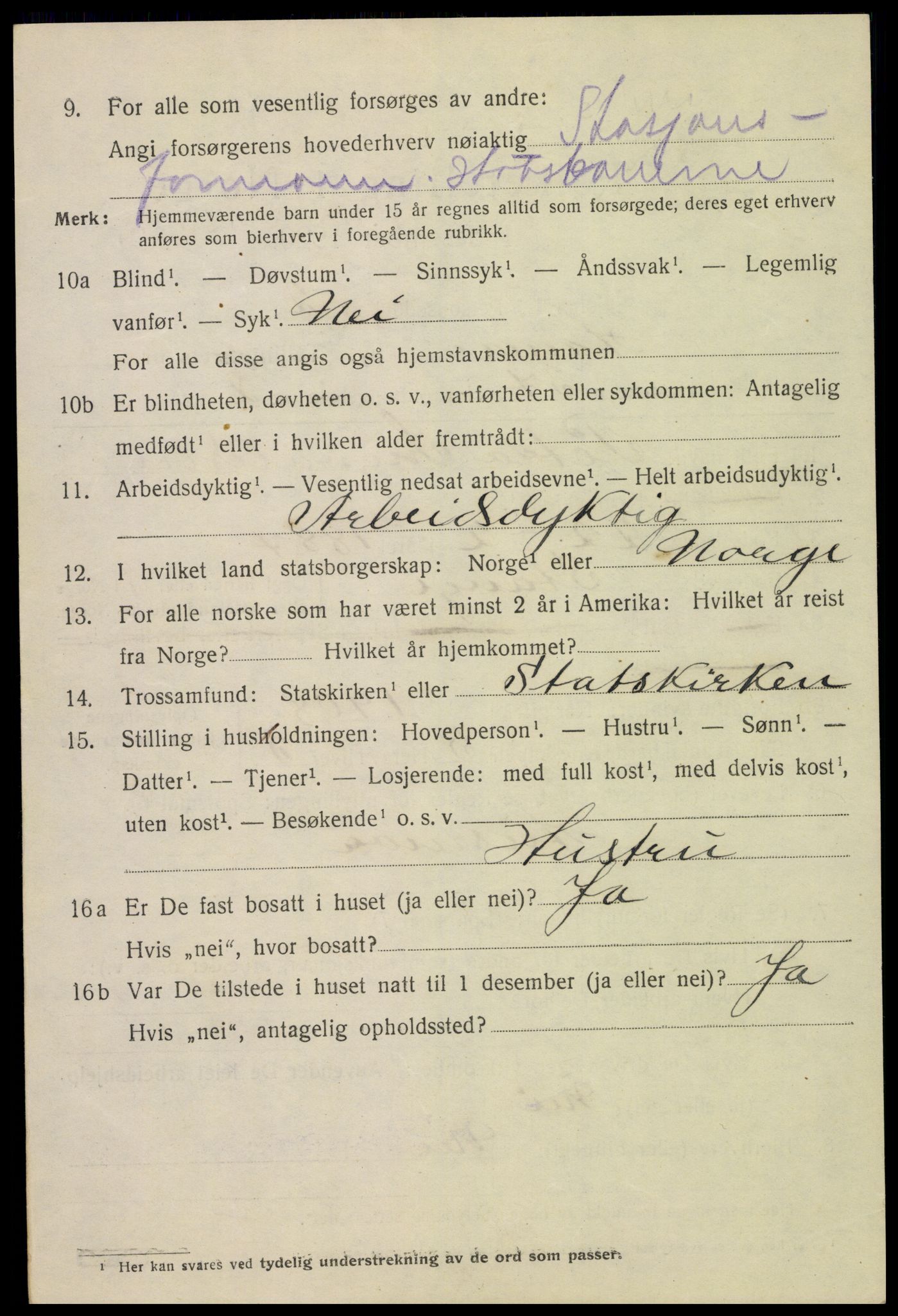 SAH, 1920 census for Hamar, 1920, p. 7784