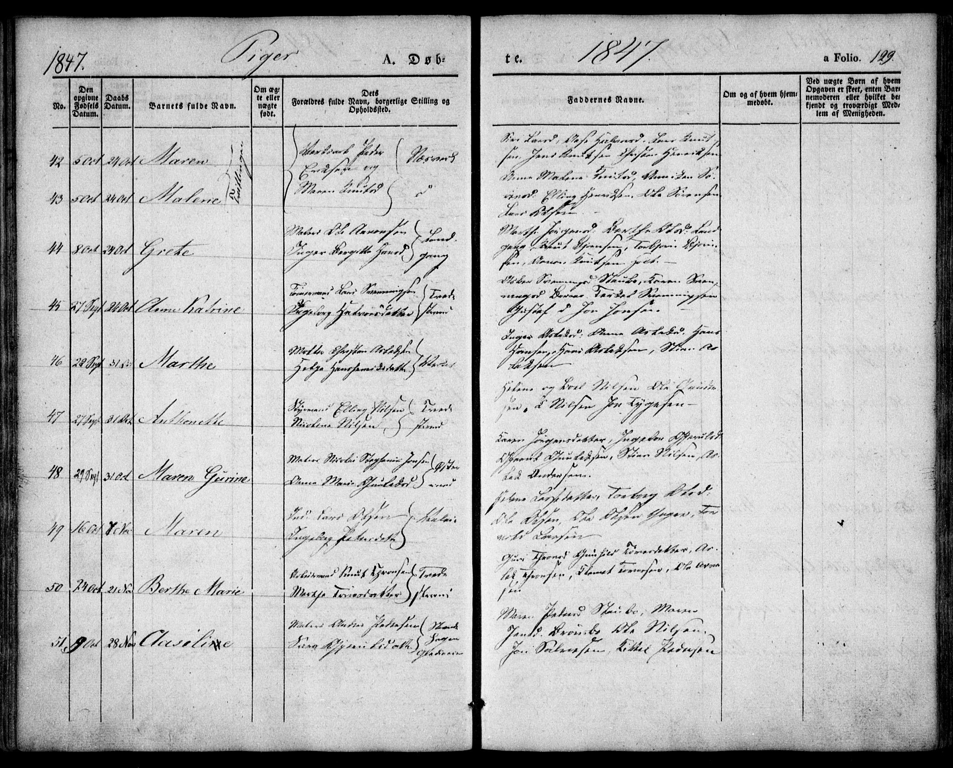 Holt sokneprestkontor, AV/SAK-1111-0021/F/Fa/L0007: Parish register (official) no. A 7, 1836-1848, p. 129