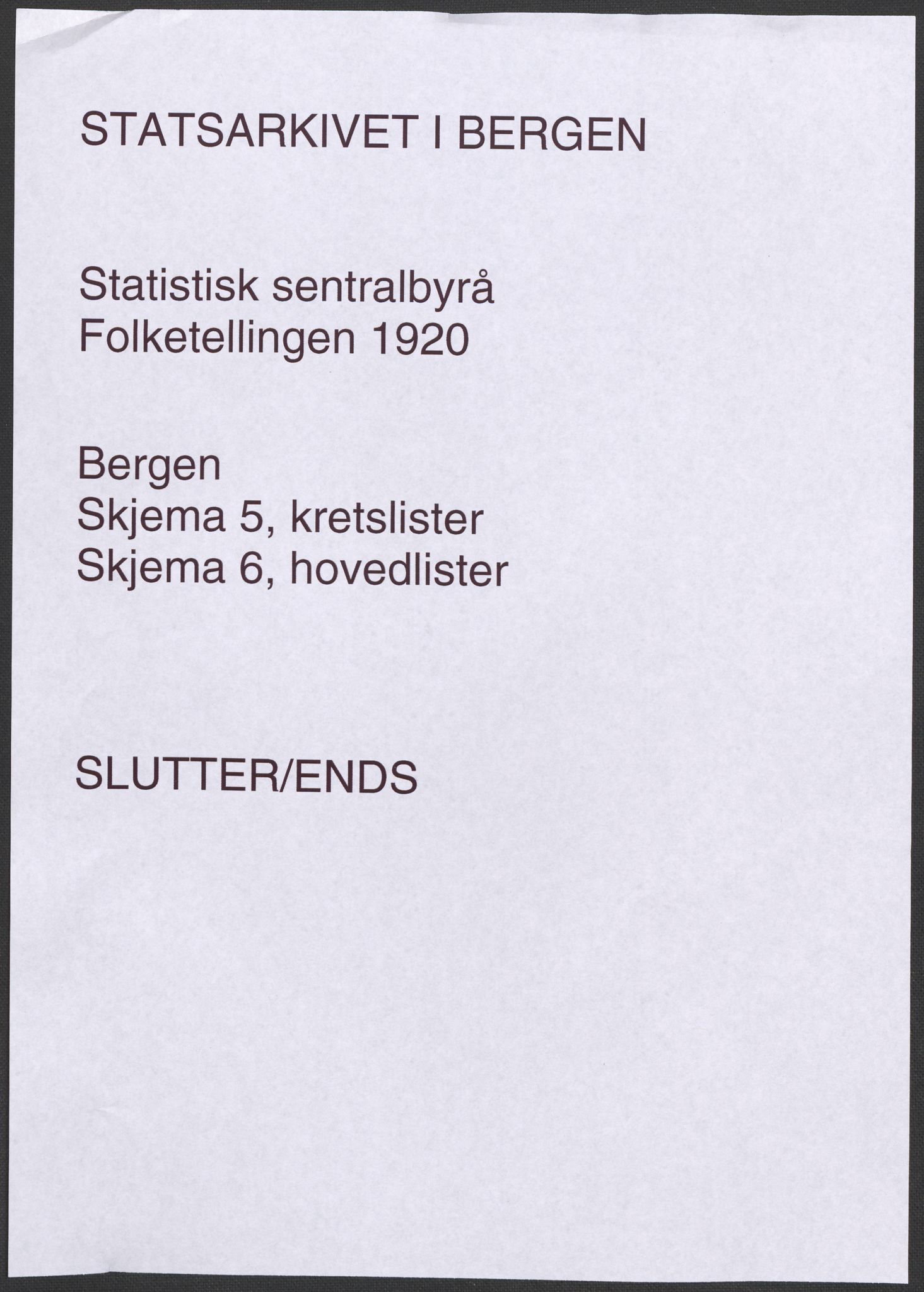 SAB, 1920 census for Bergen, 1920, p. 479